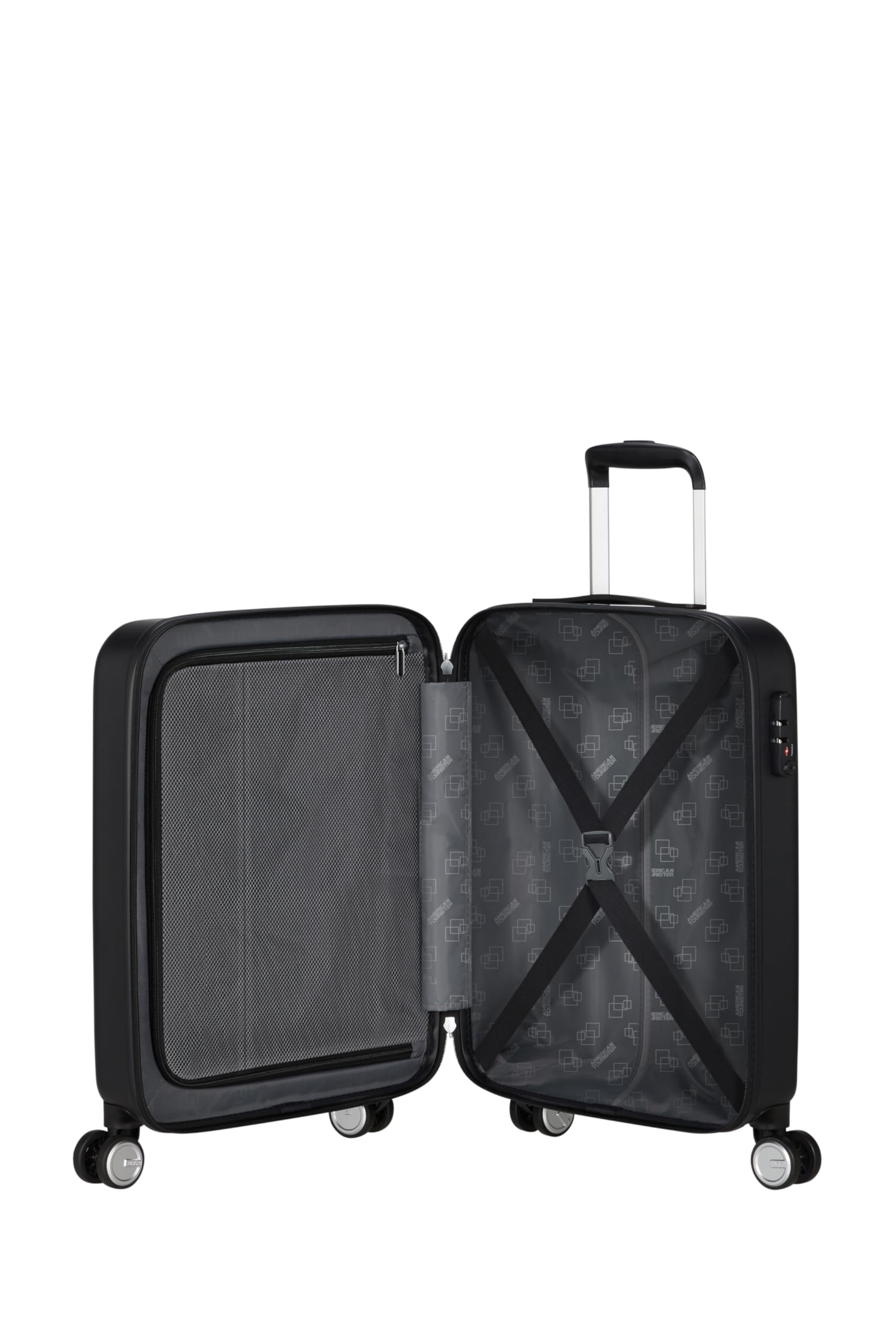 American Tourister Astrobeam - Spinner S, bagagli a mano, 55 cm, 36 L, nero (Storm Black)
