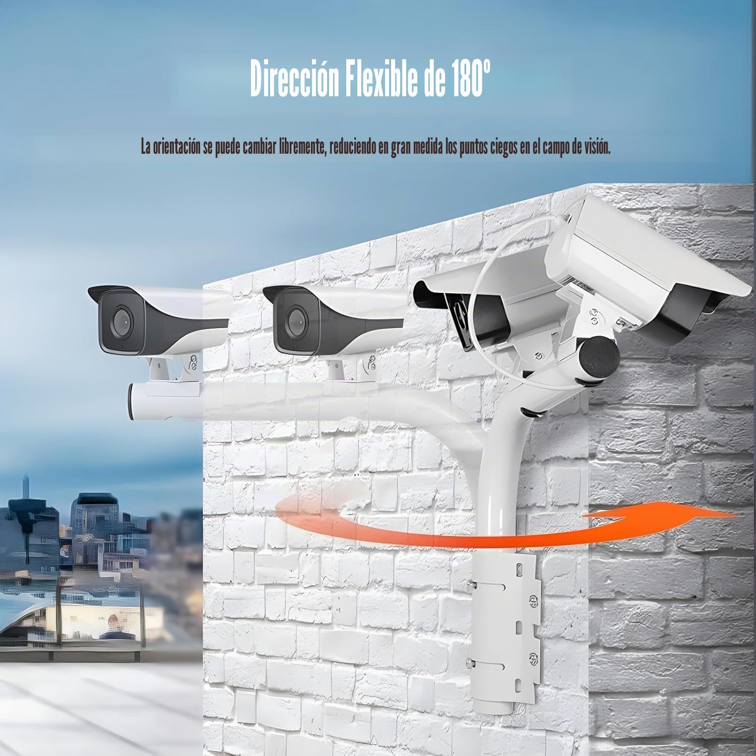 Soporte de Brazo Doble para Cámara de Vigilancia de 40 cm, Soporte de Pared Universal Ajustable con 2 Soportes, para Sistemas de Vigilancia de Seguridad CCTV en Interiores y Exteriores