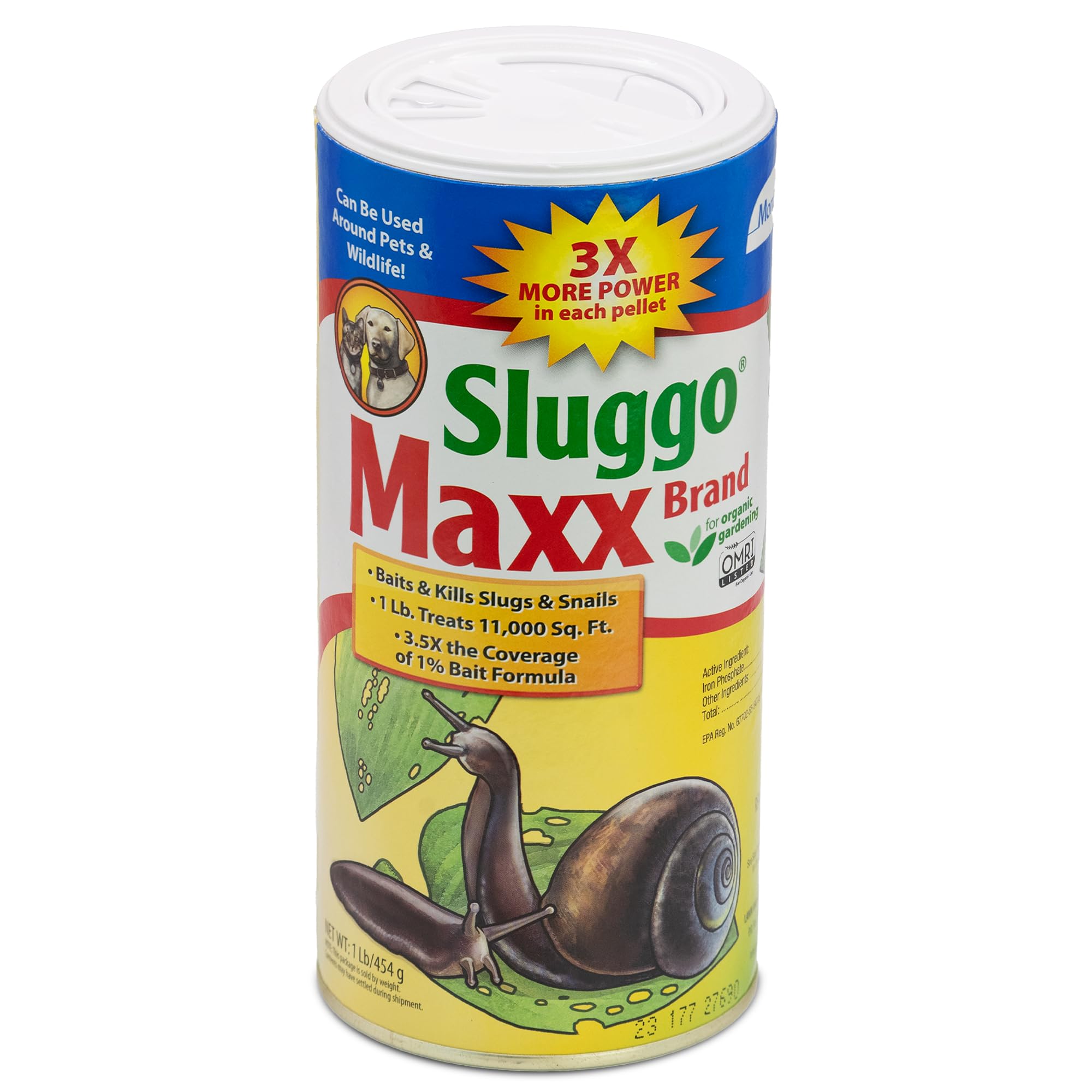 Monterey - Sluggo Maxx - Organic Gardening Slug and Snail Killer for Garden - Pet and Wildlife Friendly Iron Phosphate - 16 oz