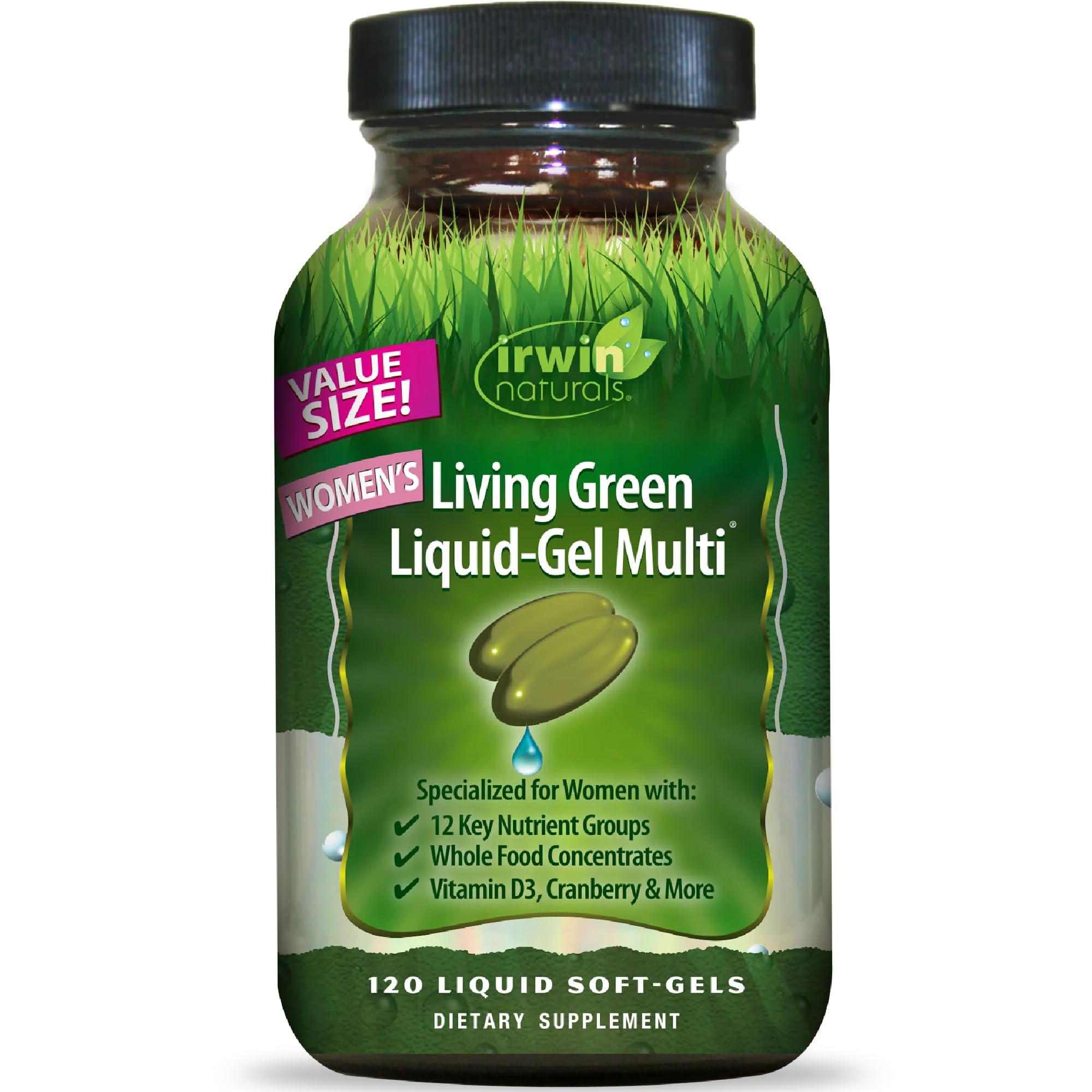 Irwin Naturals Women’s Living Green Liquid-Gel Multivitamins | 120 Softgels 120 Count (Pack of 1)