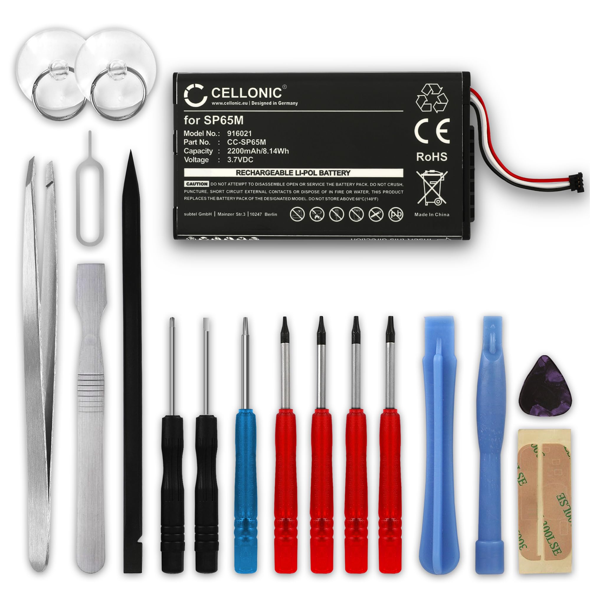 Battery for Game console compatible with Sony PS Vita (PCH-1000 / PCH-1004) (3.7V, 2200mAh) + Tool set