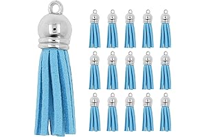 Mandala Crafts 100-Piece Soft Faux Suede Keychain Tassels in Sky Blue