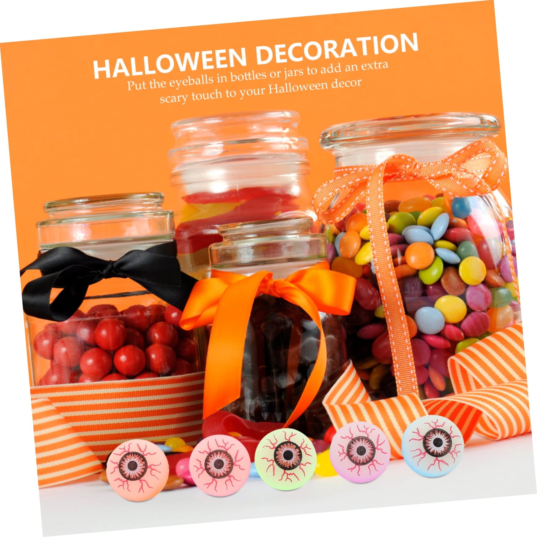 Yardwe 80 Stck. Teiliges Halloween Partyset mit Realistischen Bunten Plastik Augen Gruselige Goodie Bag Füller für Wiederverwendbare Dekoration für Horror und
