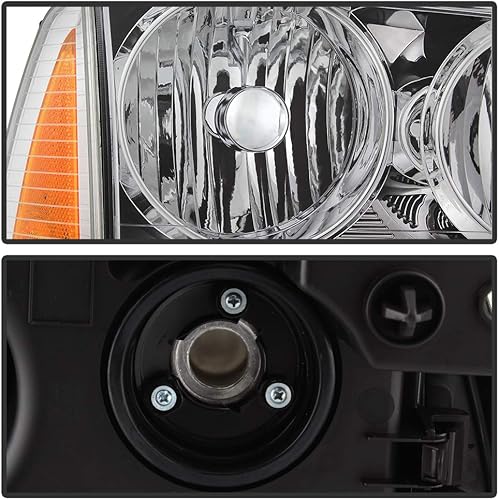 Miniatura 3 de ACANII - Faros delanteros cromados para Dodge Charger 2006-2010 con luces de esquina, 4 piezas para el lado del conductor + del pasajero