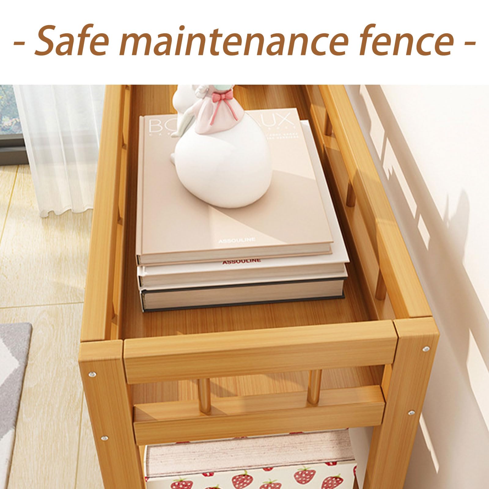 Carrito rodante de madera multicapa con ruedas de alta capacidad de 3 niveles para baño, lavandería, sala de estar, organizador versátil de 40 cm
