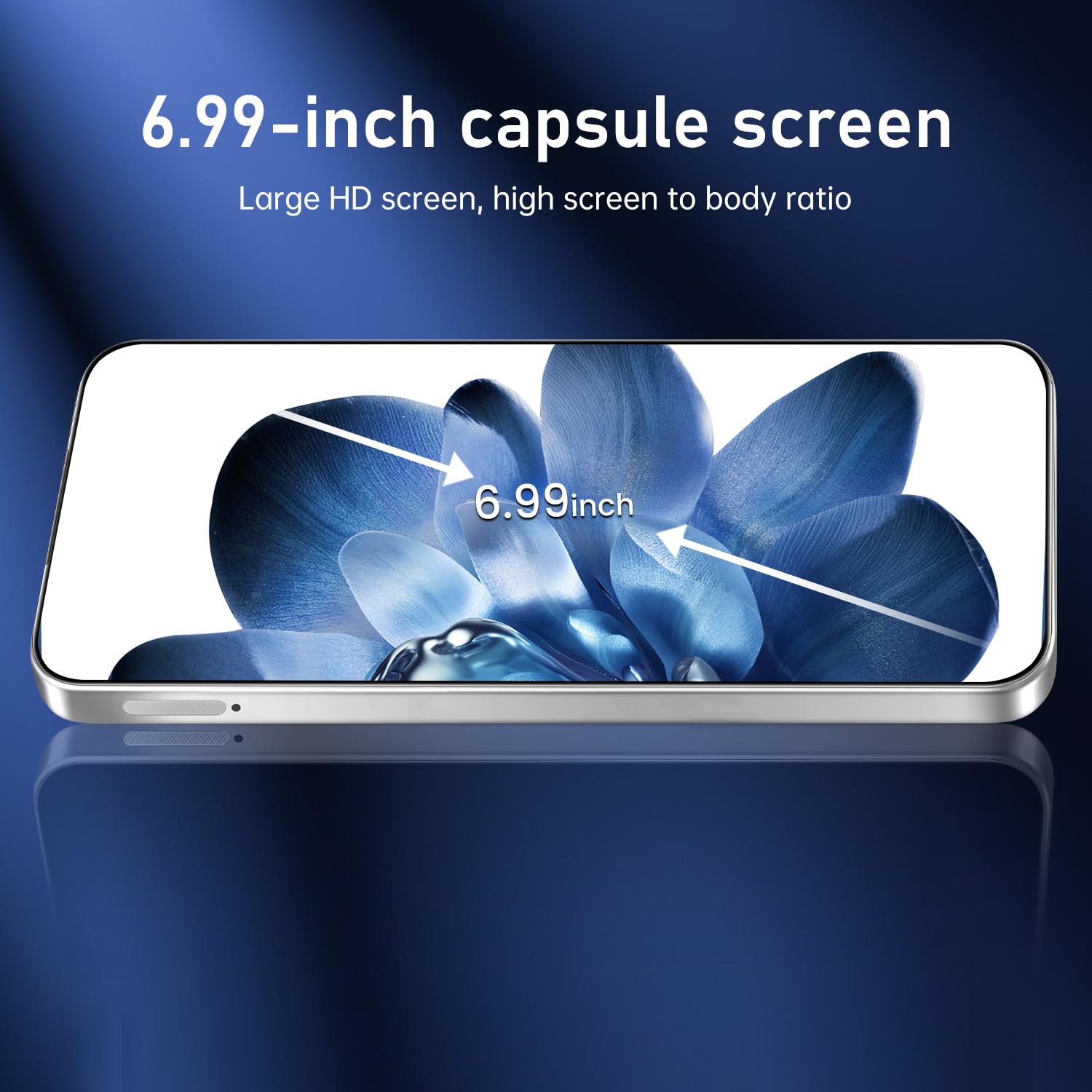 16PROMA X Smartphone New Upgrade 12GB+512GB/6.99" Display 68+108MP Zoom Camera,Tempered Glass Finish, 7000mAh Android 14 Smartphone (White)