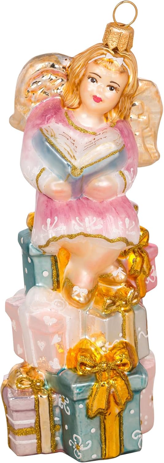 Miss Christmas 2025 Collection Christmas Angel Blown Glass Tree Ornament (Adorable Vintage Angel)