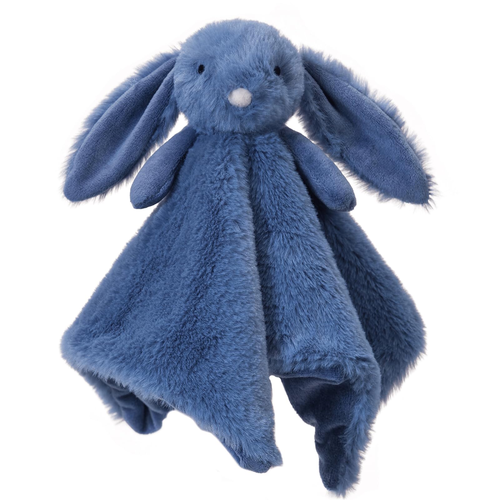 Stuffed Animals Navy Blue Bunny Rabbit Security Blanket Infant Nursery Character Blanket Luxury Snuggler Plush Baby Lovey(Navy Blue Bunny)