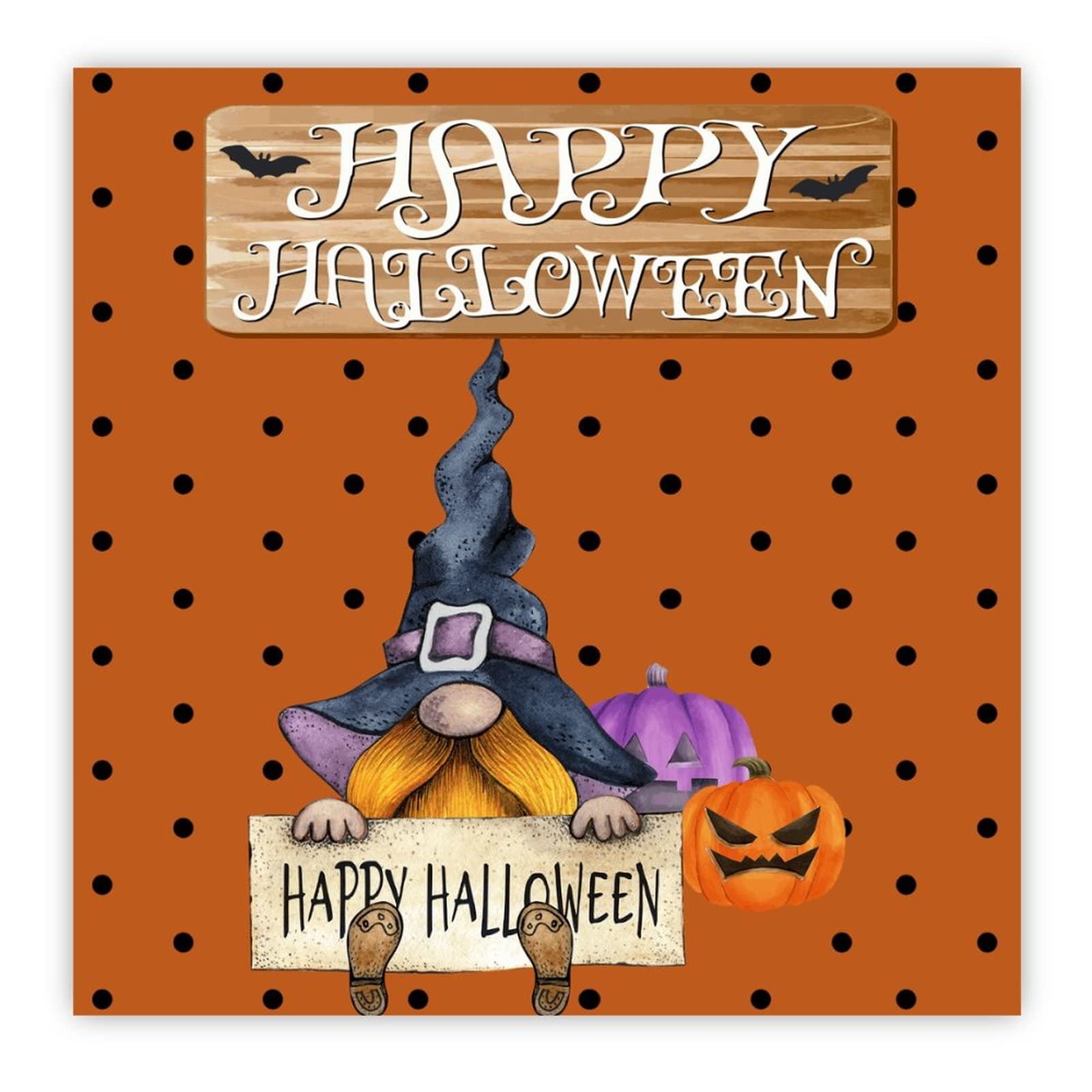 Panneau en bois Happy Halloween décoratif 40,6 x 40,6 cm