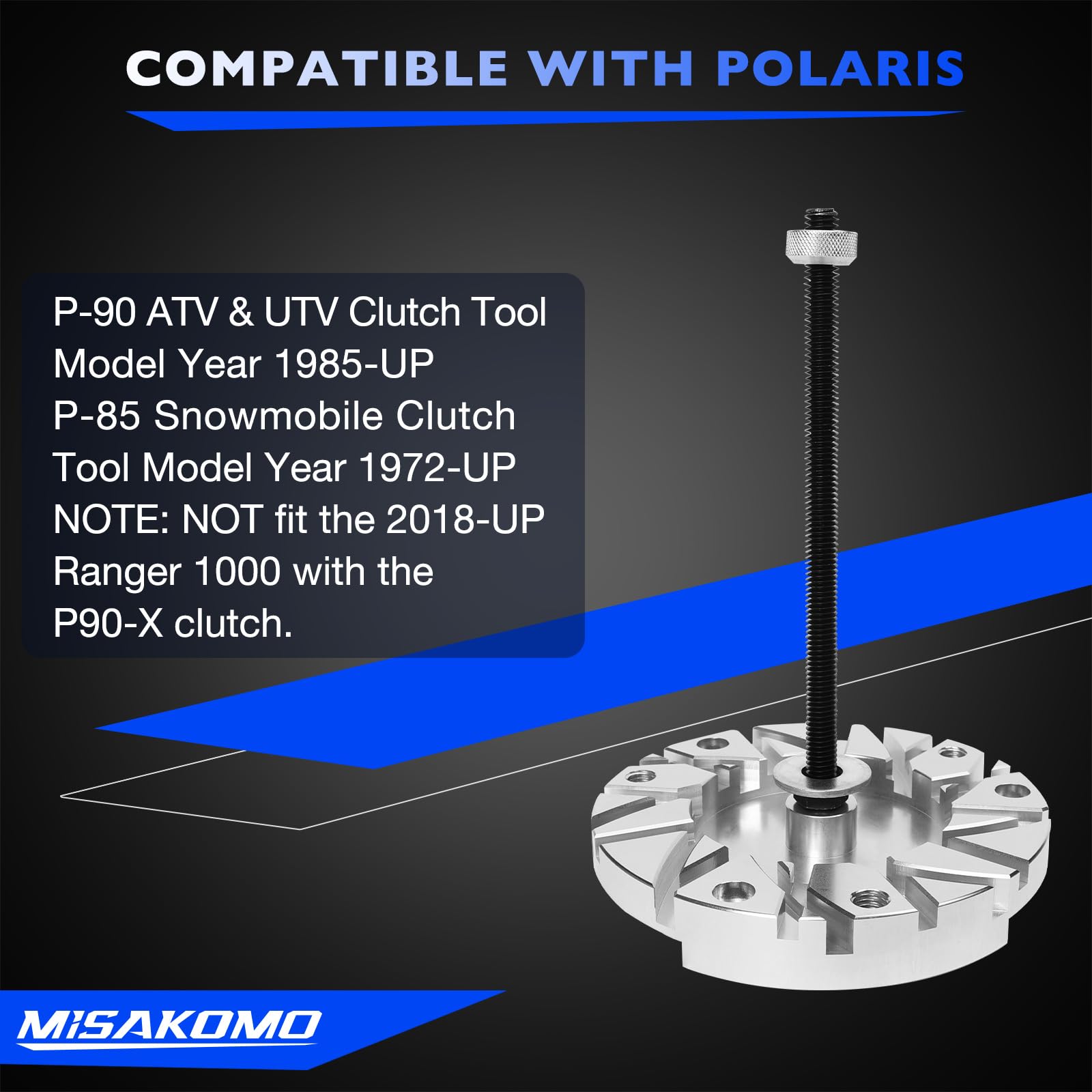 Strumento primario per fissaggio frizione, compatibile con Polaris P-90 ATV e UTV Frizione Tool dal 1985 ad oggi, P-85 Snowmobile Frizione Tool Modello dal 1972 ad oggi