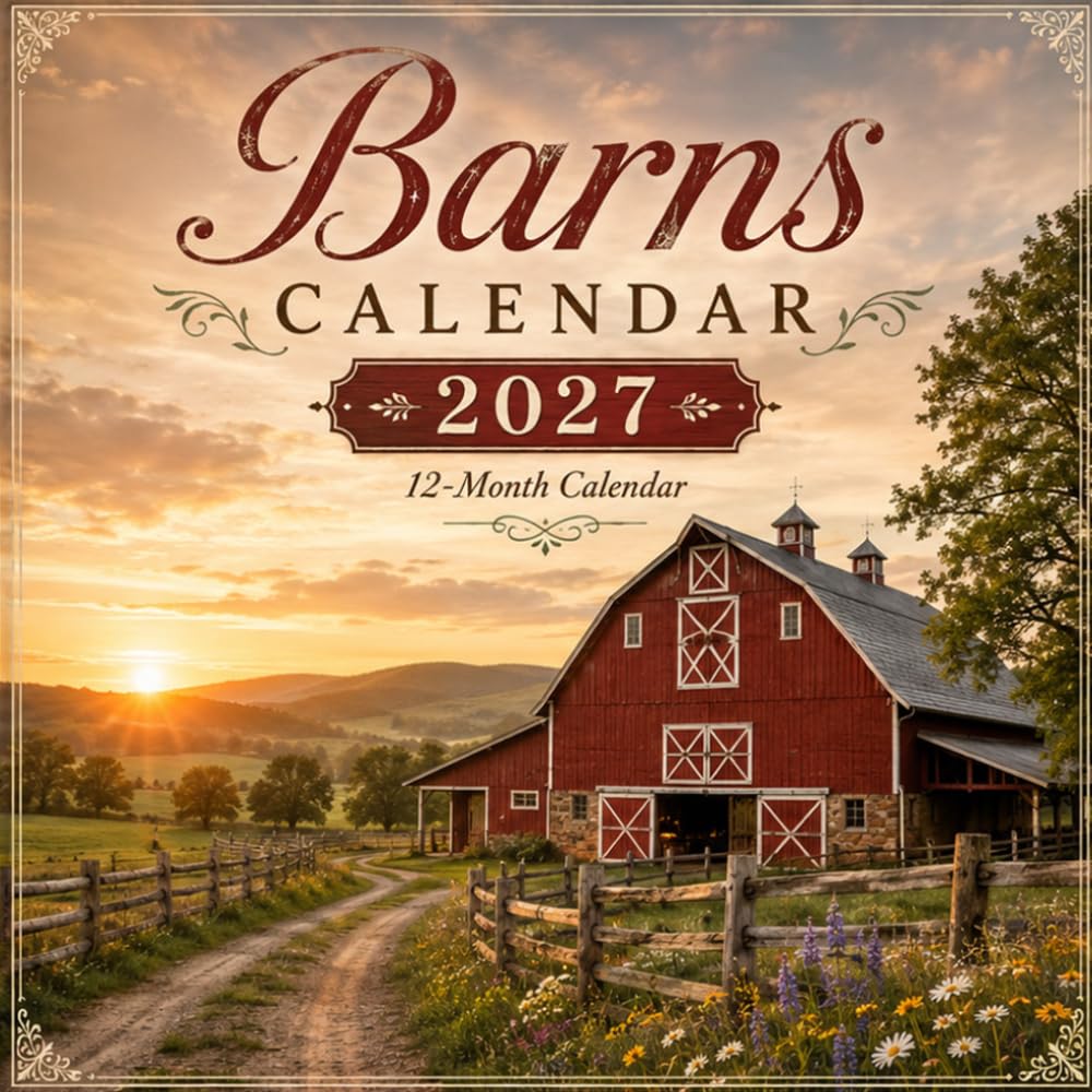 Barns 2027 Calendar: 12 Months of Rustic Country Barns and Peaceful Farm Landscapes