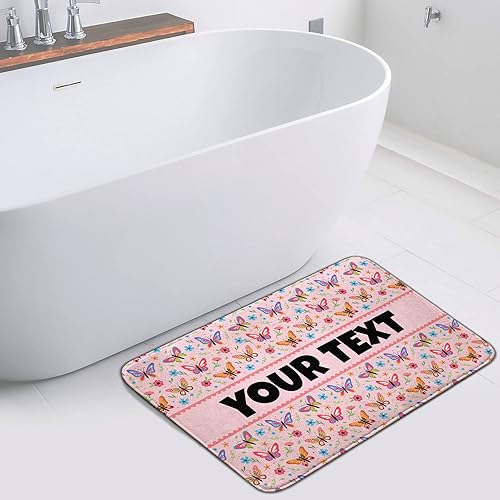 Miniatura 2 de Tapete de baño personalizado con mariposas regalo de cumpleaños o regalo de vacaciones para niñas niños niños 18 x 30 pulgadas diseño vibrante de