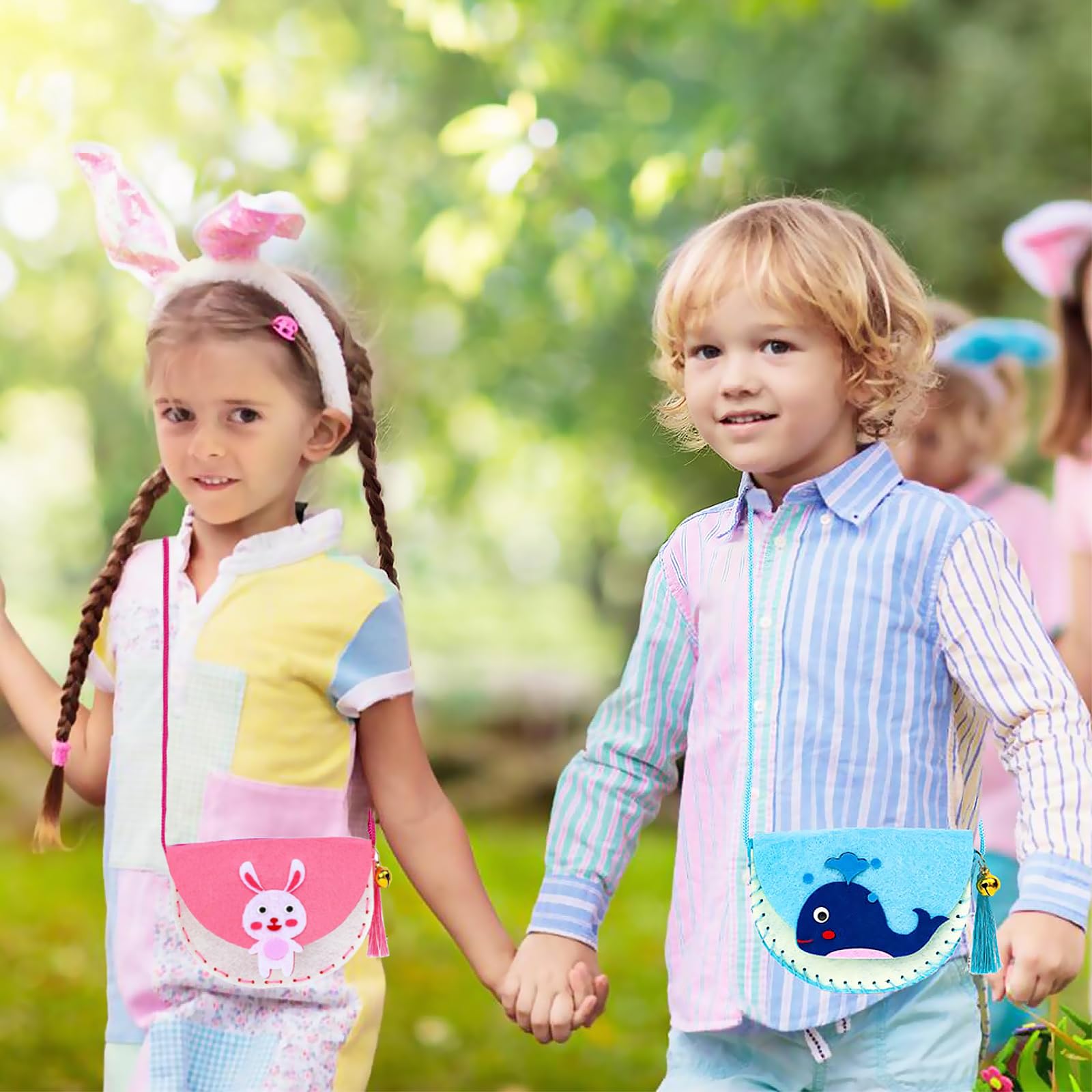 Omnikryp Zestaw 6 sztuk do szycia, zestaw do szycia dla dzieci w wieku od 6 lat, zestaw do szycia dla dzieci, dla początkujących pedagogicznych, zestaw do szycia, formy zwierzęce z plastikowymi igłami