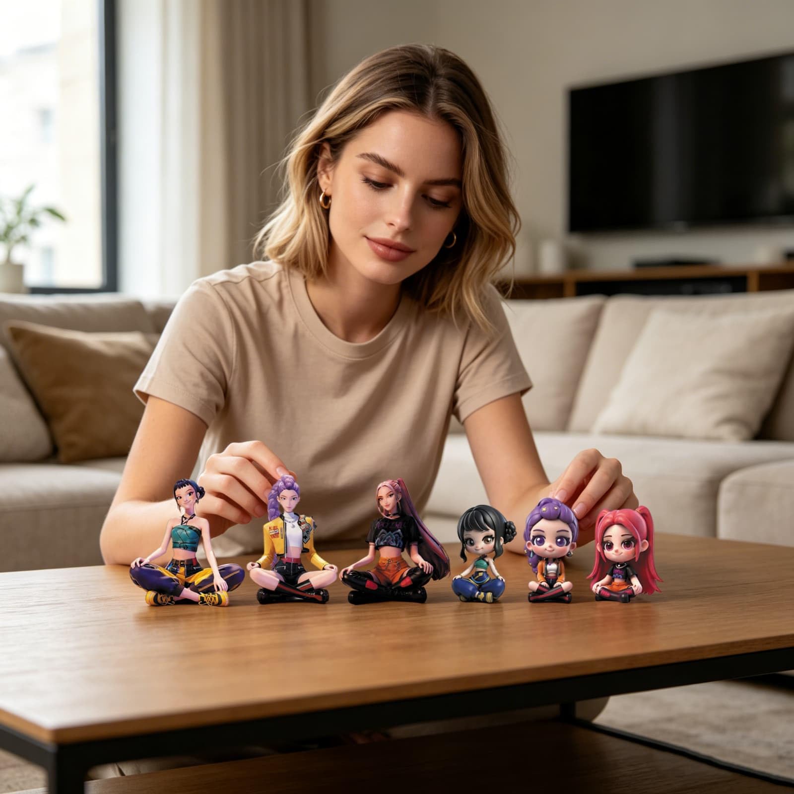 6 statuette a forma di cartone animato, modello da collezione, regalo creativo per i fan