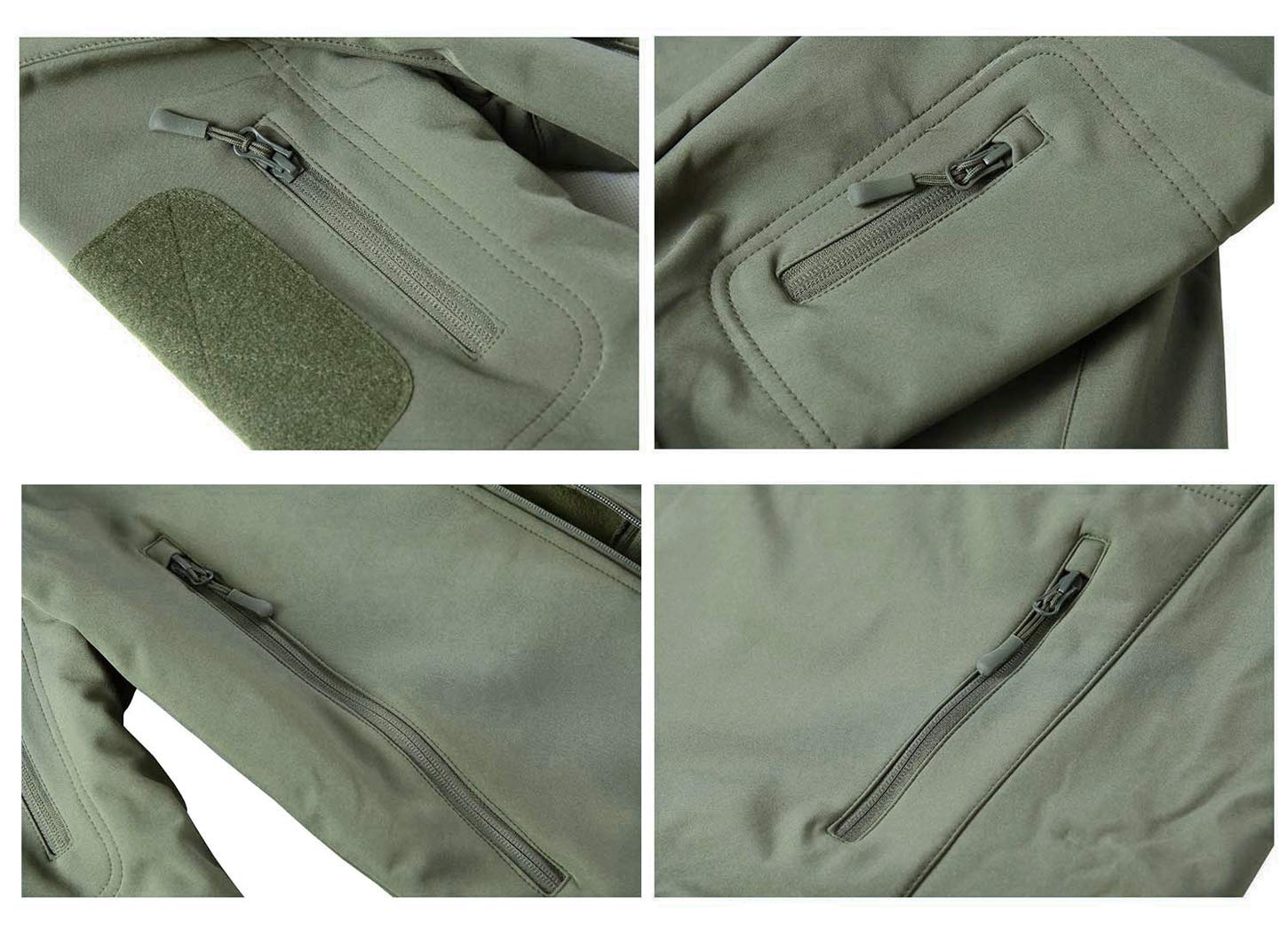 KEFITEVD Uomini Impermeabile Tattico Pile Giacche Giacca Combattimento Soft Shell Impermeabile Con Cappuccio Pieghevole Rimovibile