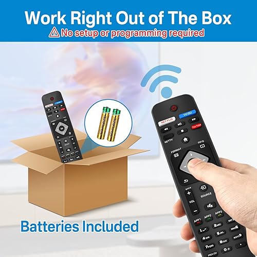 Miniatura 10 de NH500UP - Remoto de repuesto compatible con control remoto Philips TV con cubierta rosa brillante para NH500U NH500UW NH503UP con batería para