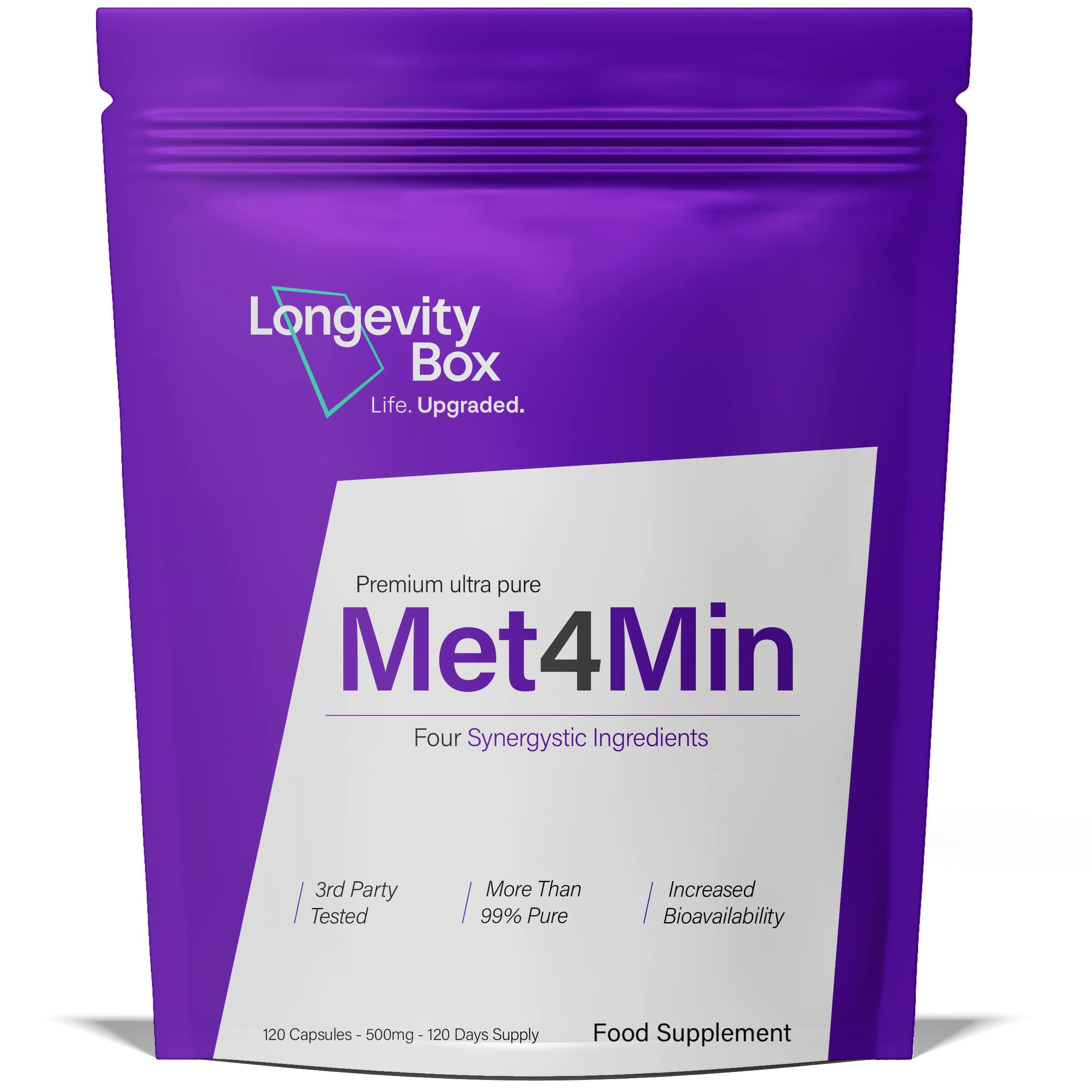 Met4Min – 120 cápsulas – fórmula para glucosa/insulina con berberina, cromo, NAC & mio-inositol