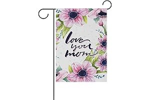 Floral Anemone with Quote Love You Mom Garden Flag
