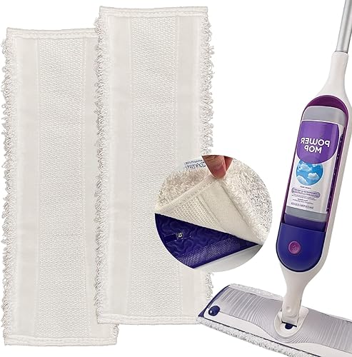 Miniatura 1 de Almohadillas de trapeador reutilizables compatibles con Swiffer PowerMop - Recambios de almohadillas para mopa de piso multisuperficie, almohadillas
