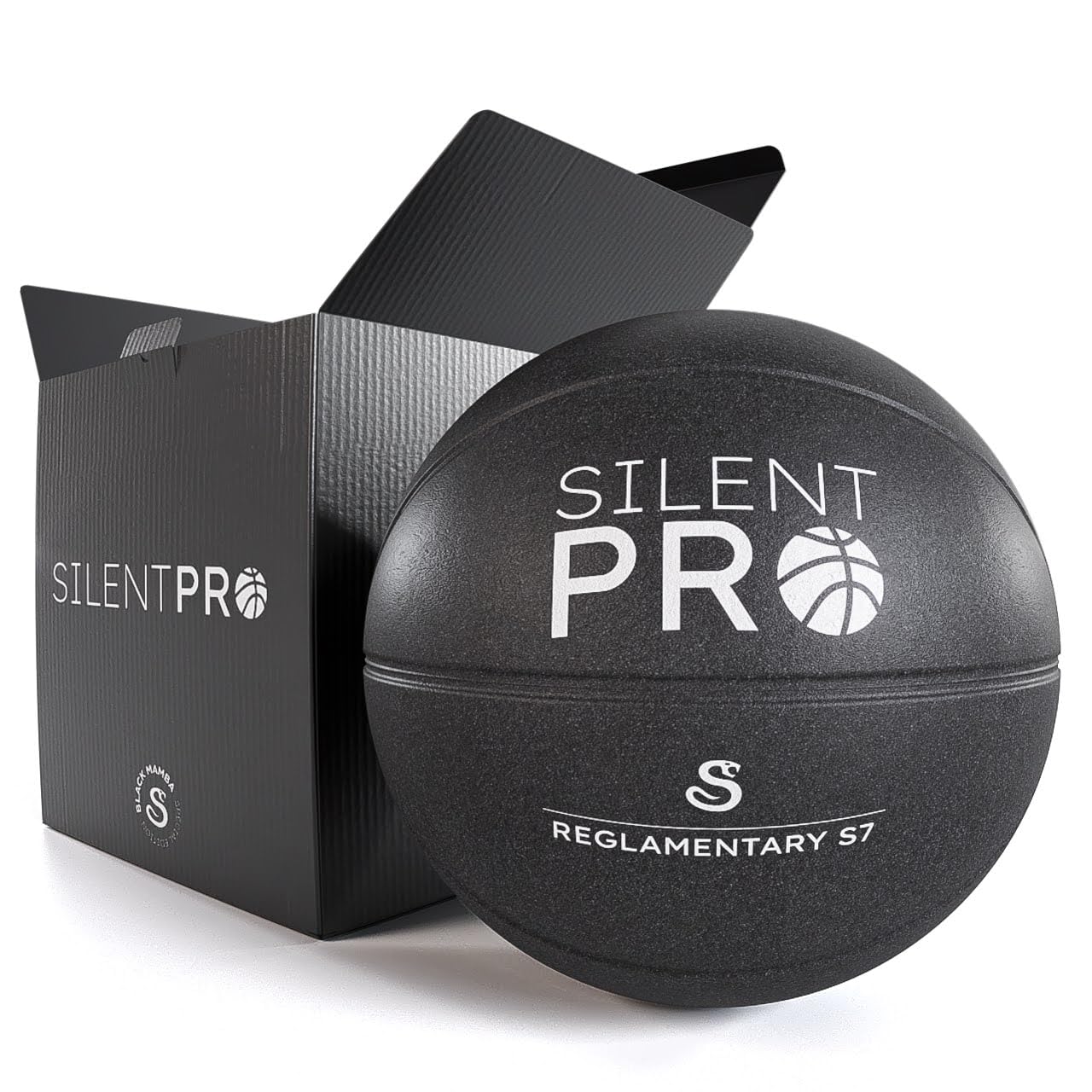Silent Pro – Silent Basketball – Black Mamba – Size 7 (29.5") – Quiet Indoor Dribbling – Premium Foam Basketball, Exact Shape – Certified Child Safe –