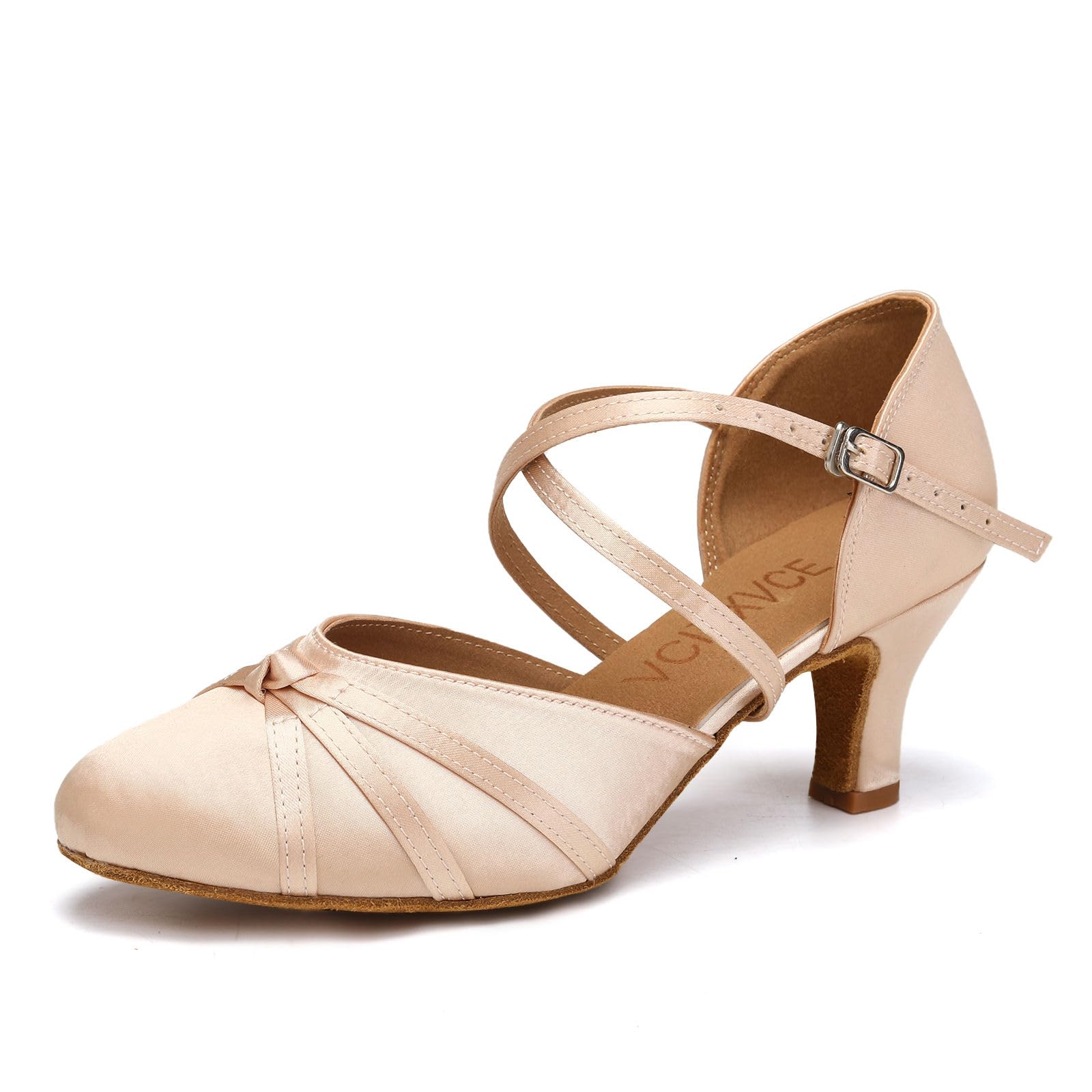 Damen Satin Gesellschaftstanzschuhe Geschlossener Latein Salsa Tango Moderne Standard Tanzschuhe