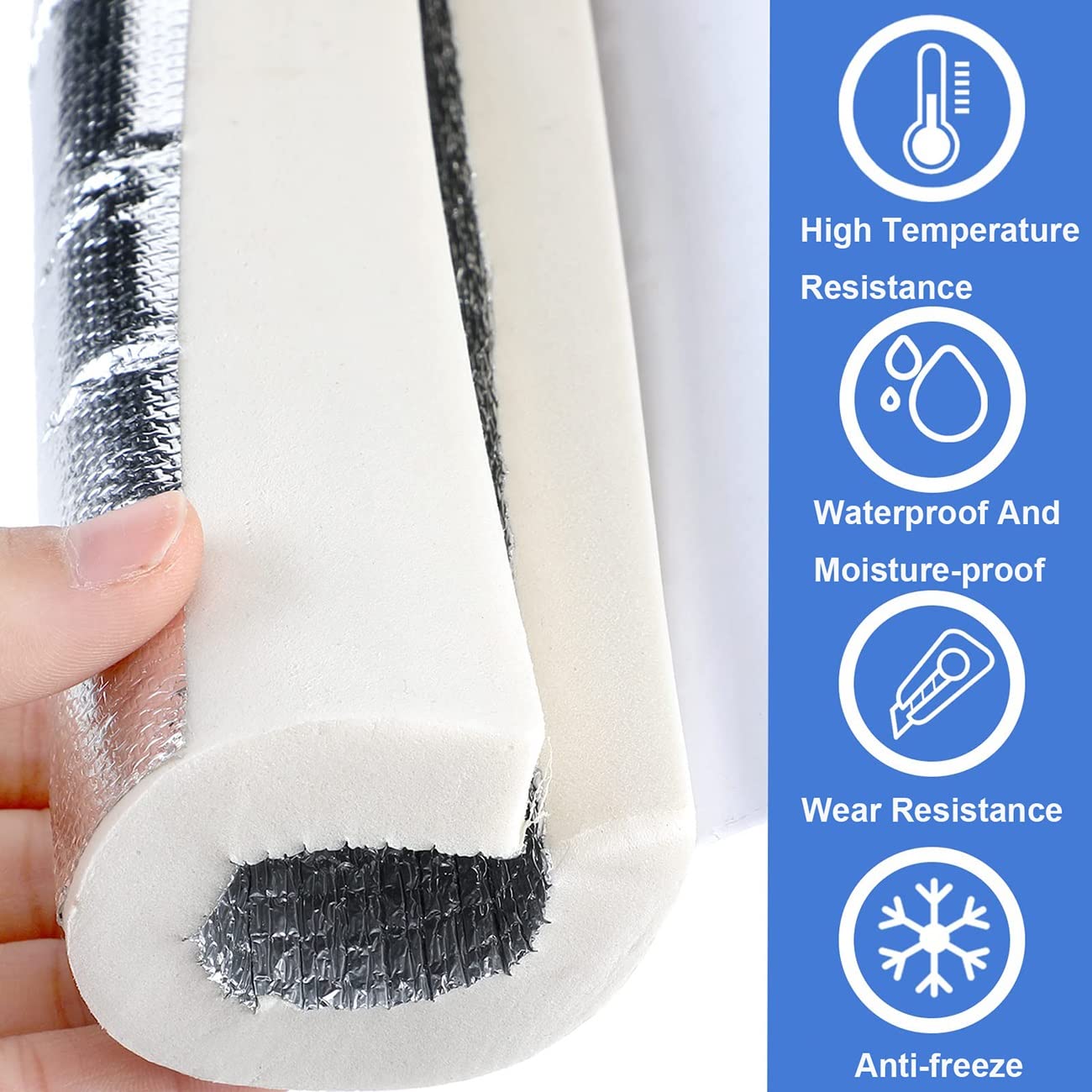 Tubo Isolante Autoadesivo Semiaperto, Isolante per Tubature, Antigelo E Ritardante di Fiamma, Spesso 15/20 Mm, per Tubo Invernale, Lunghezza 95 Cm (Size : 219mmx20mm)