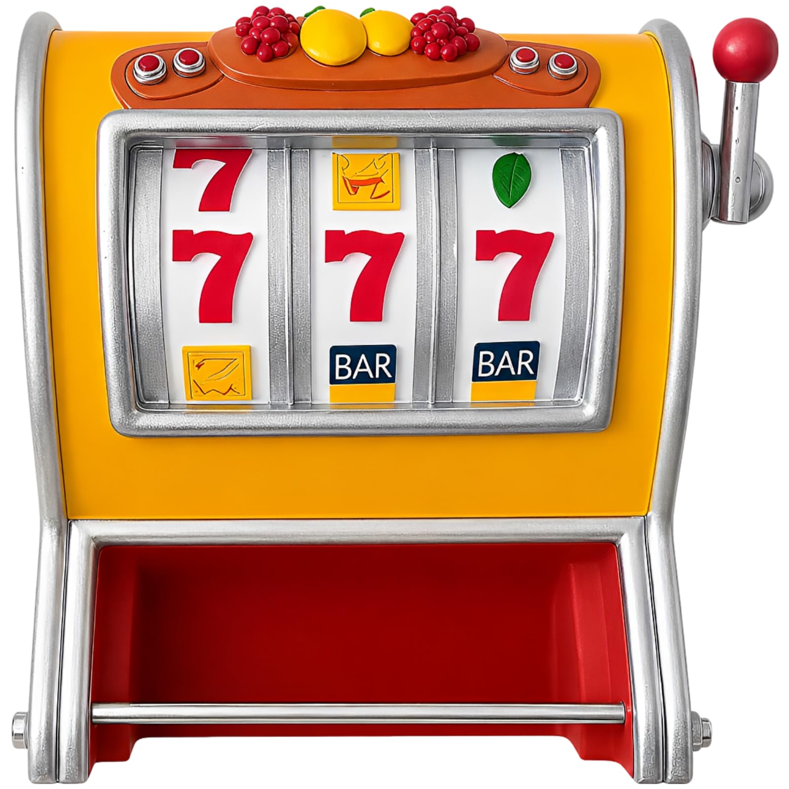 Toilettenpapierhalter Slot Machine, Vintage-Casino-Optik, Toilettenpapierspender mit 777-BAR-Grafik und Fruchtmotiven, Wandhalter für Bad und Gäste-WC, Geschenk zum Einzug