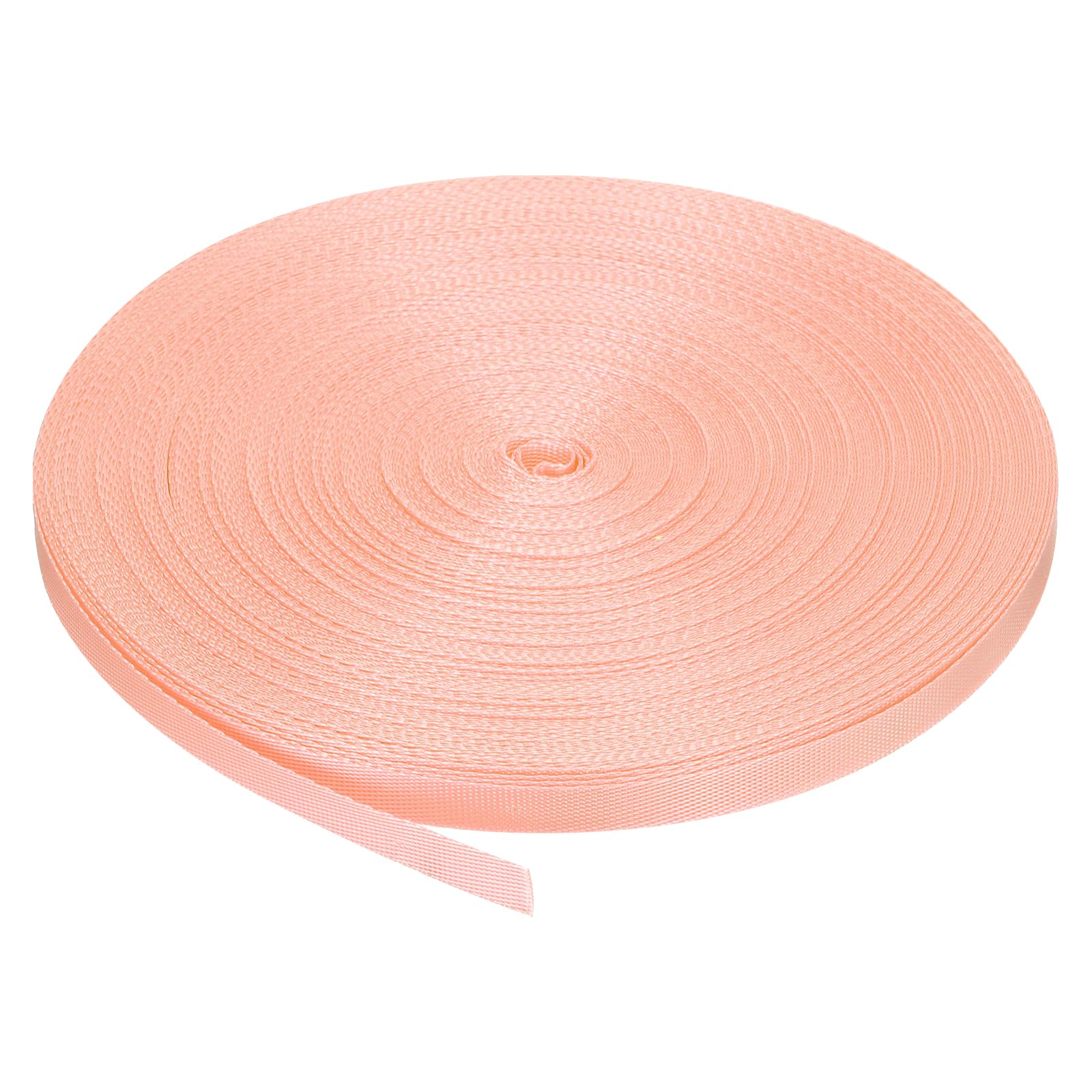 MECCANIXITY Nylon Webbing Strap Flat 3/8 Inch 50 Yards Light Cherry Pink for Outdoor DIY Gear Repair, Backpack, Luggage-Rack, Crafts