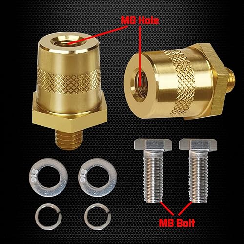 Miniatura 3 de Ampper Terminales de poste de carga de batería de poste lateral de latón macho de 38"-16 roscas, poste lateral estándar adaptador de poste de