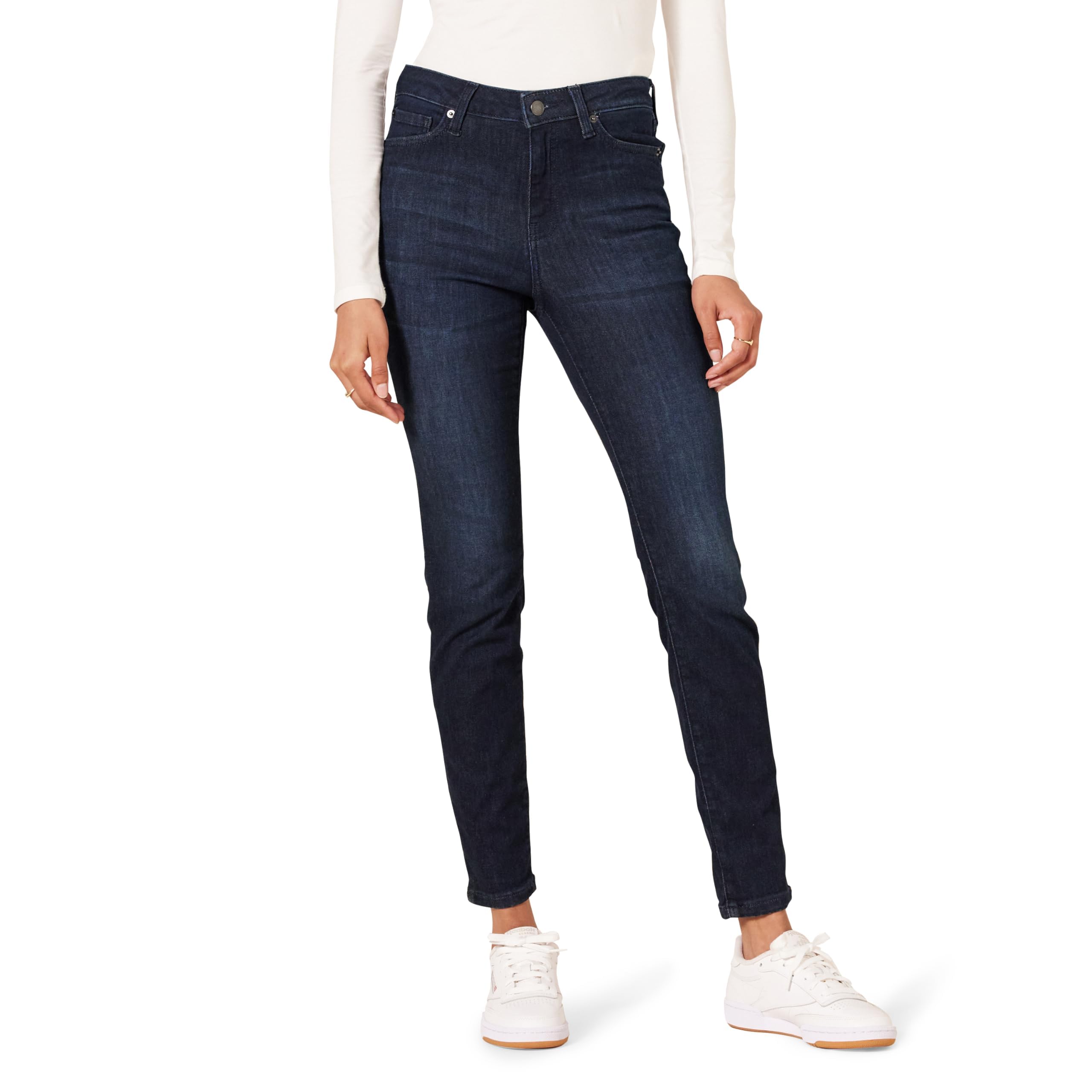 Amazon Essentials Jeans Skinny Elasticizzati a Vita Media - Colori Fuori Produzione Donna
