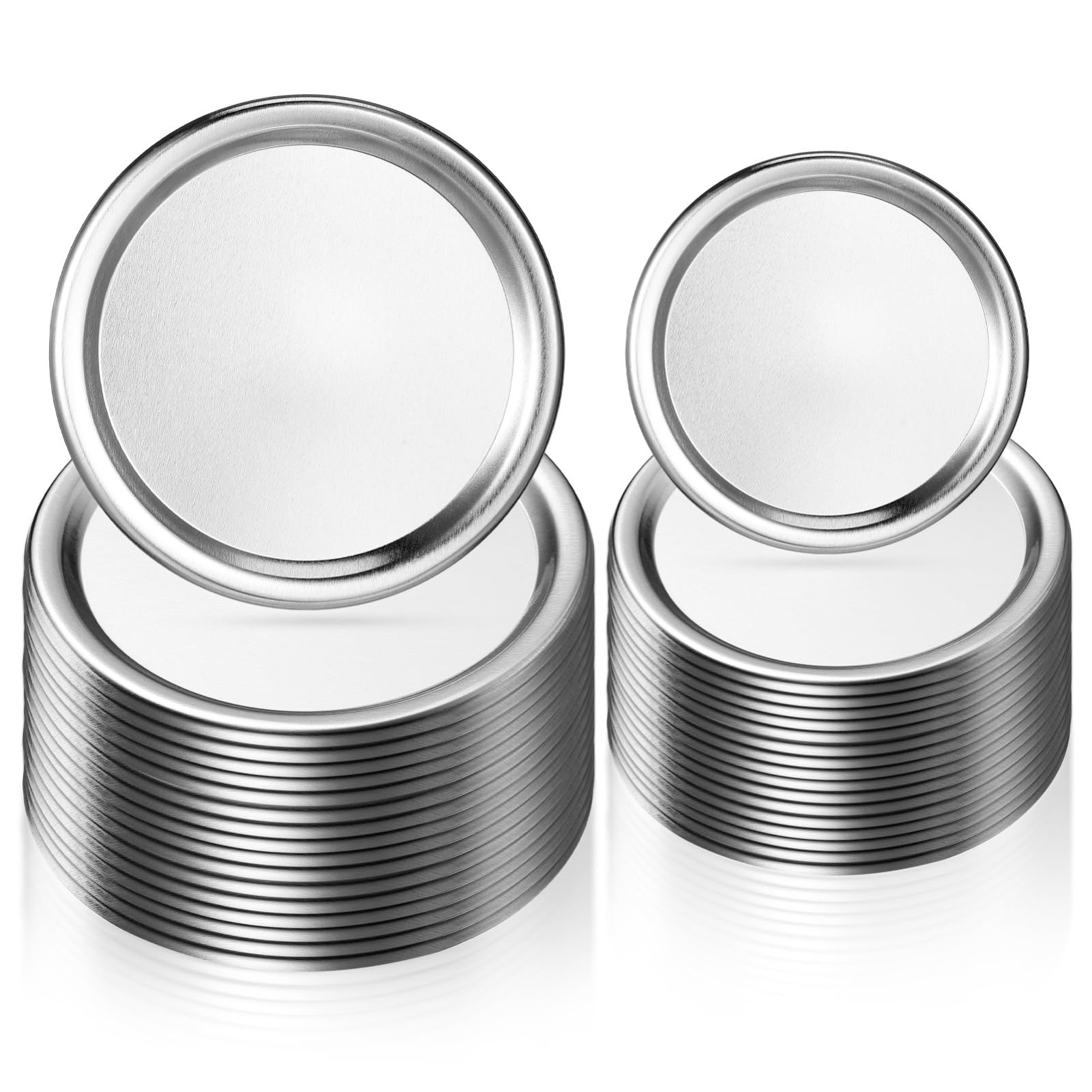 Lot De 48 Couvercles Réutilisables Pour Bocaux Mason | Taille 70mm Et 86mm, En Fer Blanc, Pour Conservation Sous Vide Ou Rangement