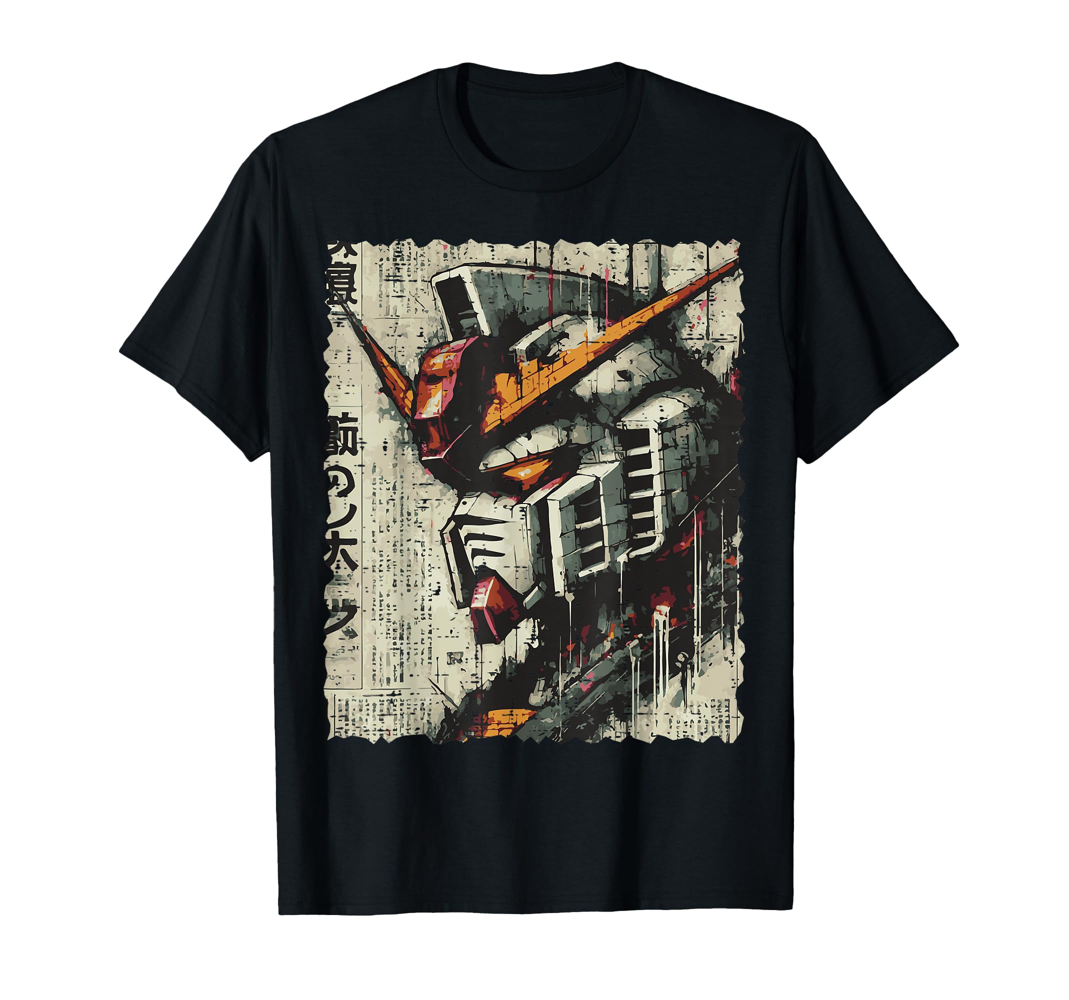 Japanese Mecha Robot Head Vintage Anime Art Men Boys Kids T-Shirt