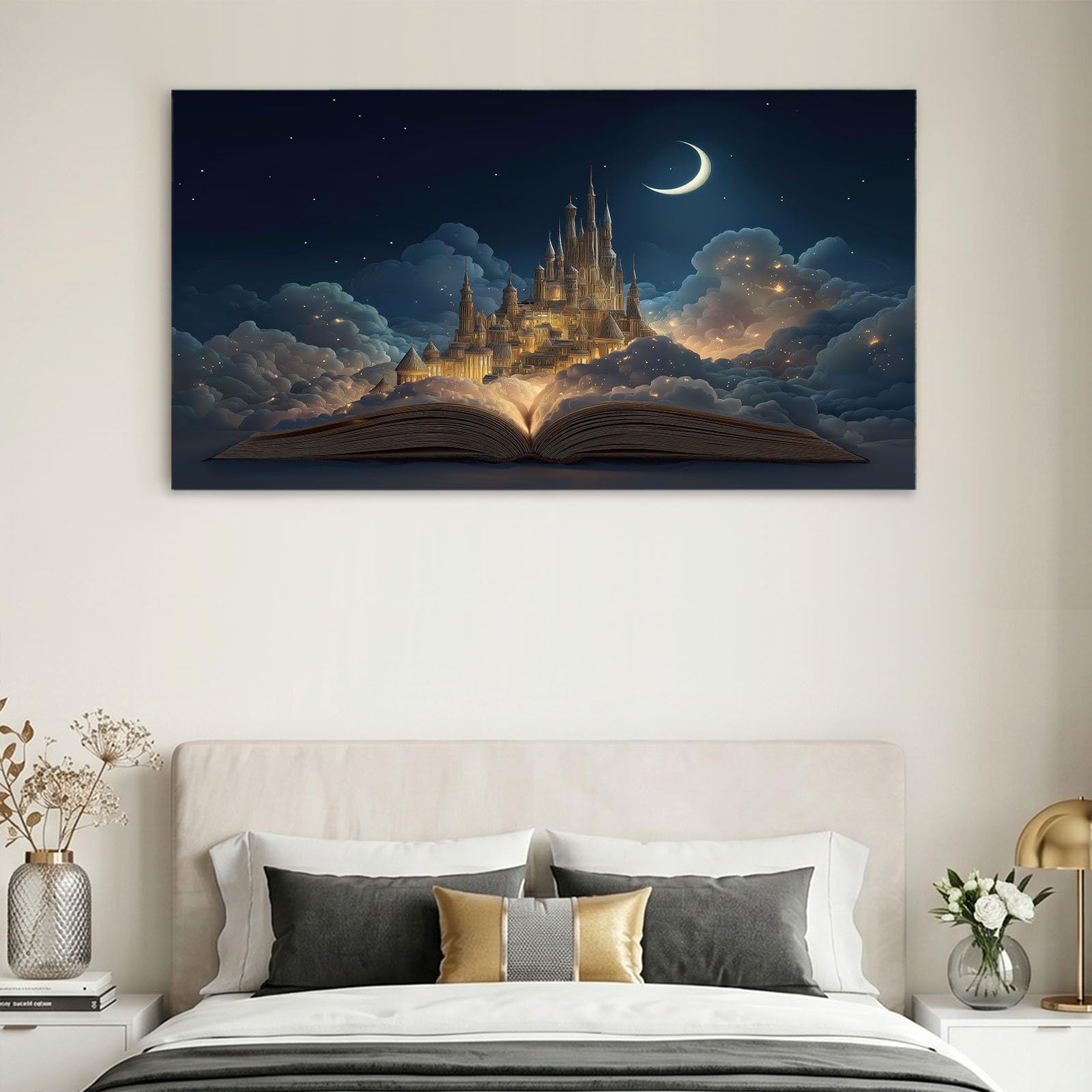 Fantasy - Lienzo decorativo para pared, 160 x 80 cm, color negro