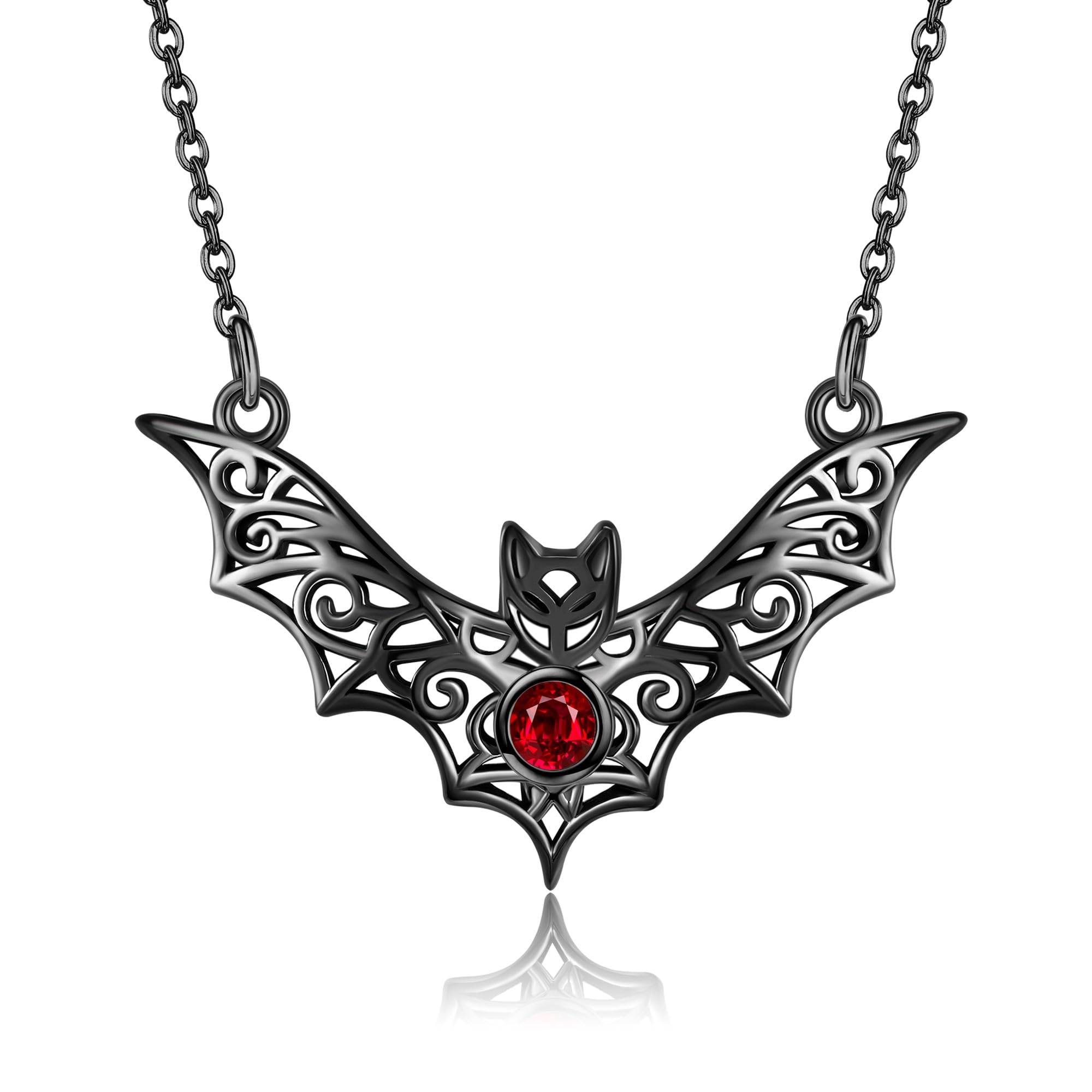 URONE Orecchini A Pipistrello In Argento Sterling 925 Con Pietra Di Luna, Gioielli A Tema Halloween Per Donna, Regalo In Scatola Elegante