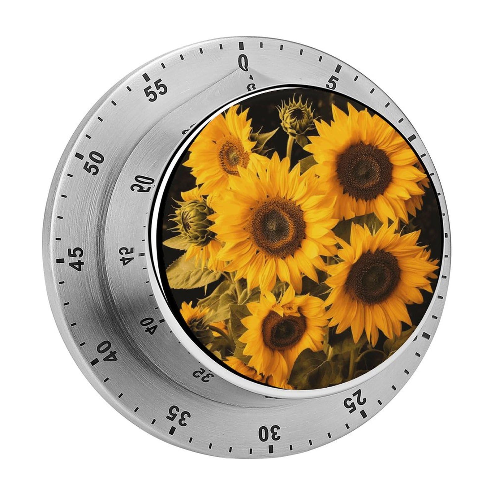 Sunflowers Manual Countdown Timer with Magnetic Base Visual Mechanical Timer for Classroom Home Study and Cooking