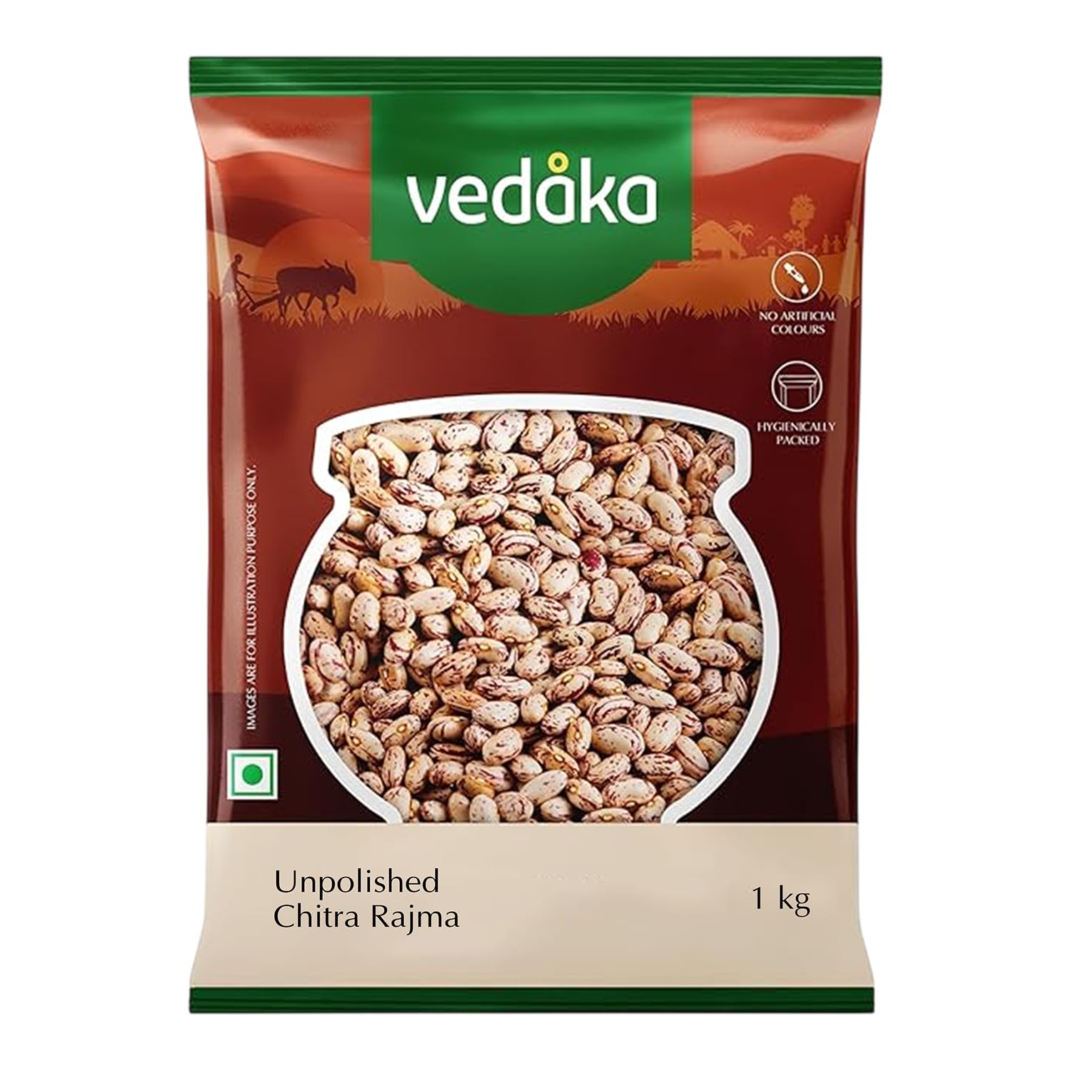 Amazon Brand - Vedaka Unpolished Chitra Rajma | 1 Kg | Premium Chitra Rajma