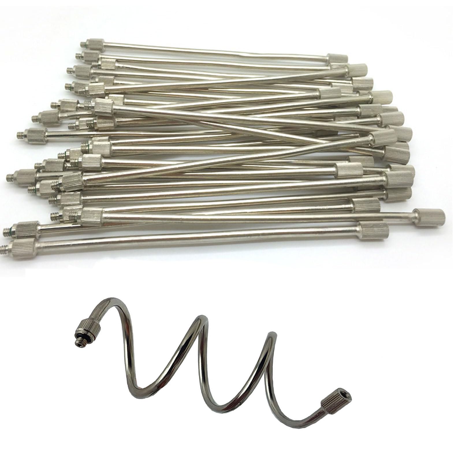 VOLWCO 50 Pack Flexible Misting System Nozzle Extension 3/16 UNC, Mist Nozzle Extension Pole, Atomization Sprayer Nozzle Extensions Misting Extended Pole(Size:Pole 5cm,)