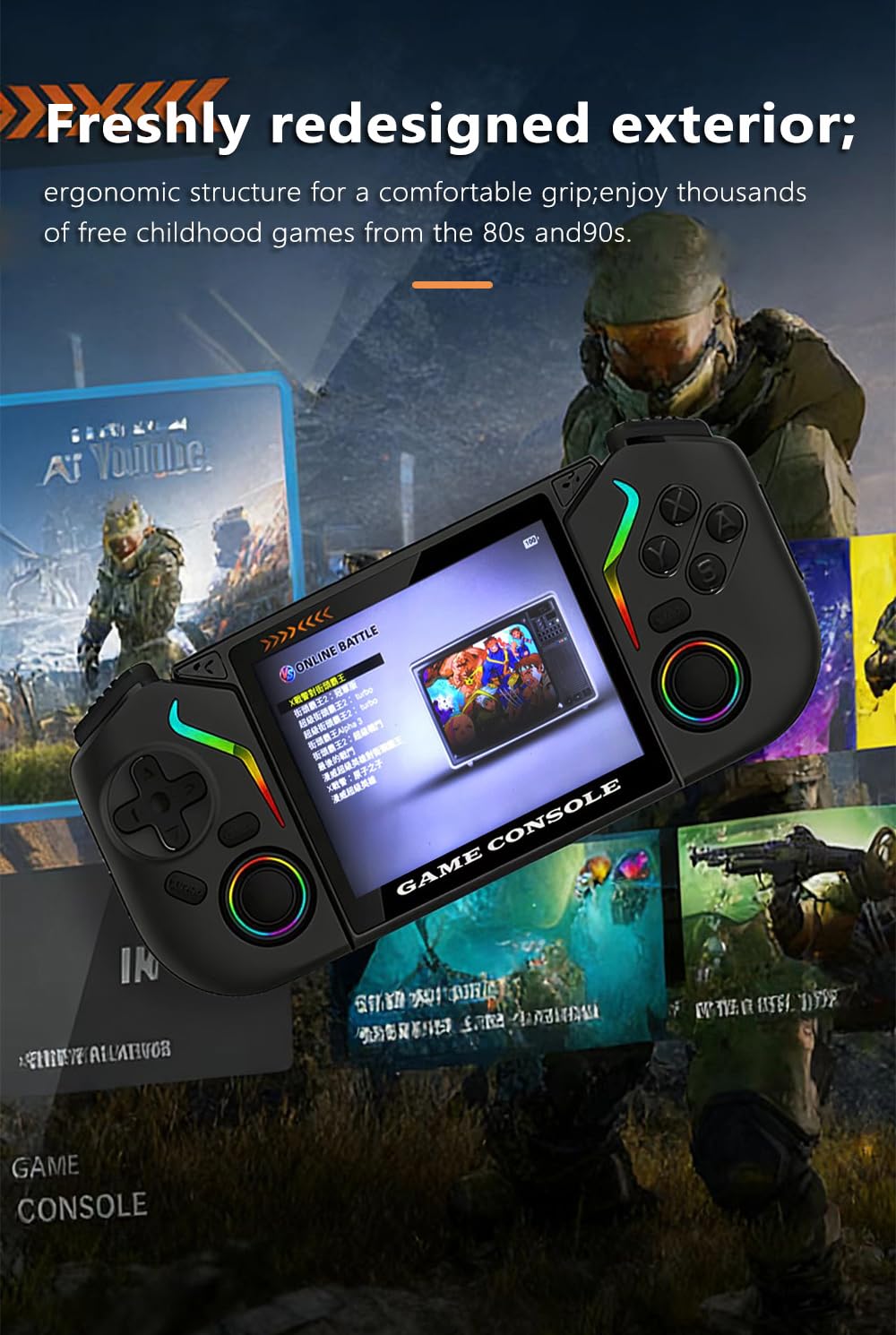 Amazon.co.jp: X95pro レトロハンドヘルドゲームコンソール、3.5インチ
