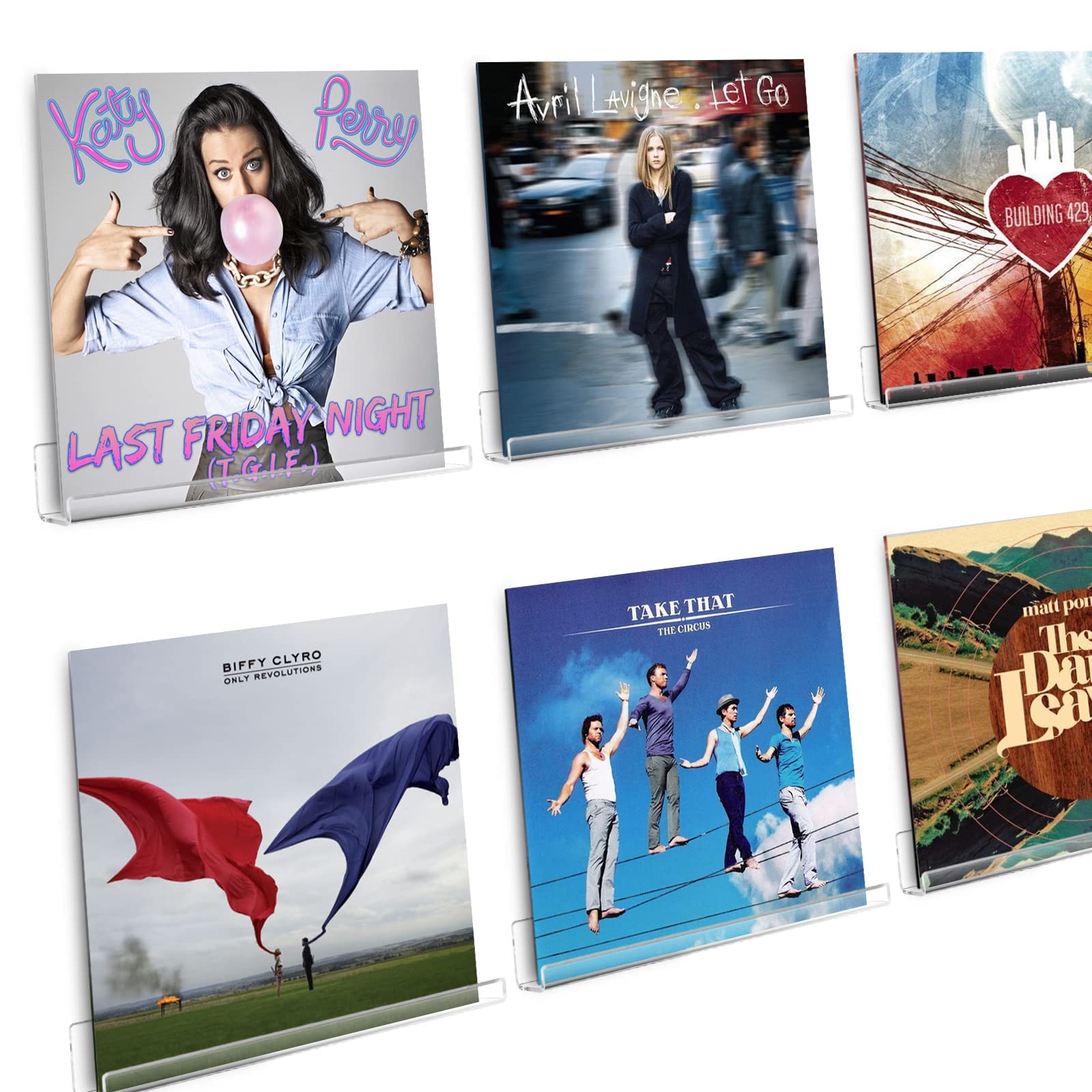 Boxalls6 Pack Acrylic Vinyl Record Shelf Wall Mount, Clear Record Album Holder Storage Display Your Daily Listening in Style