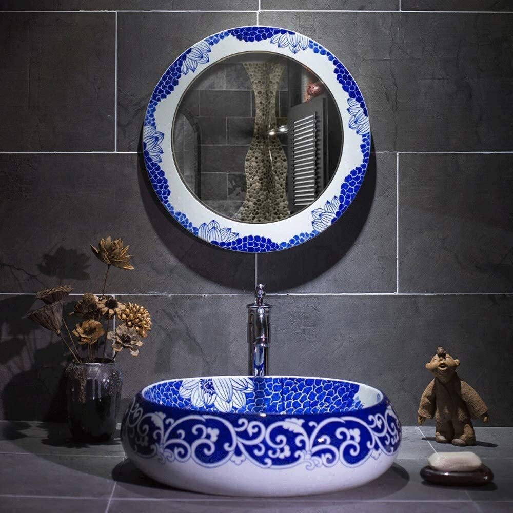 Szafka Pod Umywalkę Z Umywalką, Umywalka Nablatowa, Umywalka Nablatowa, Umywalka Ceramiczna Nablatowa, Umywalka Porcelanowa, Ręcznie Malowana Umywalka Z Motywem Ptaka Lotosu