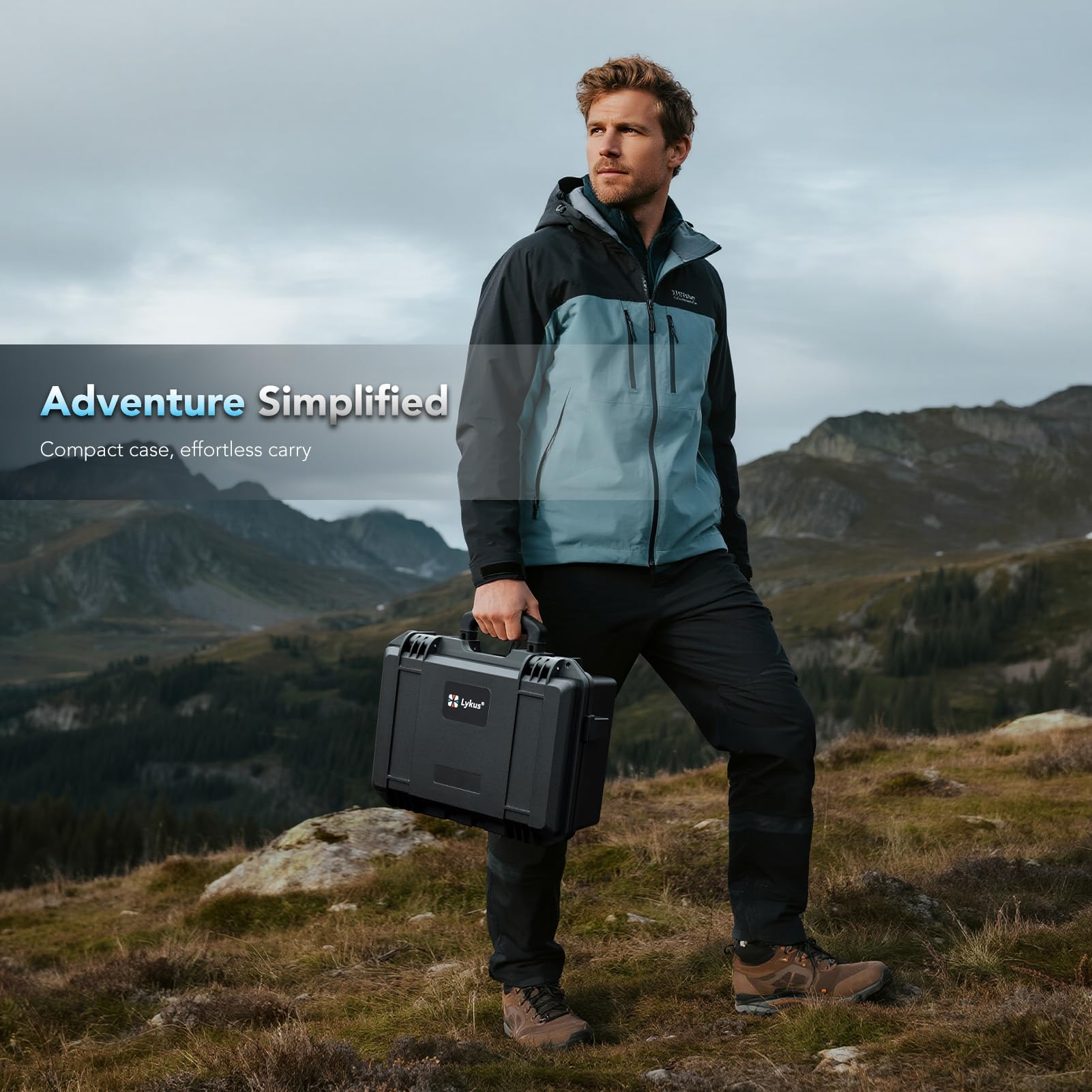 Lykus Titan MM510 Wasserdicht Tasche/Koffer/Case für DJI Mini 5 Pro und RC2/RC-N3,inklusive Schultergurt,Unterstützt 7 Akkus[NUR Koffer]