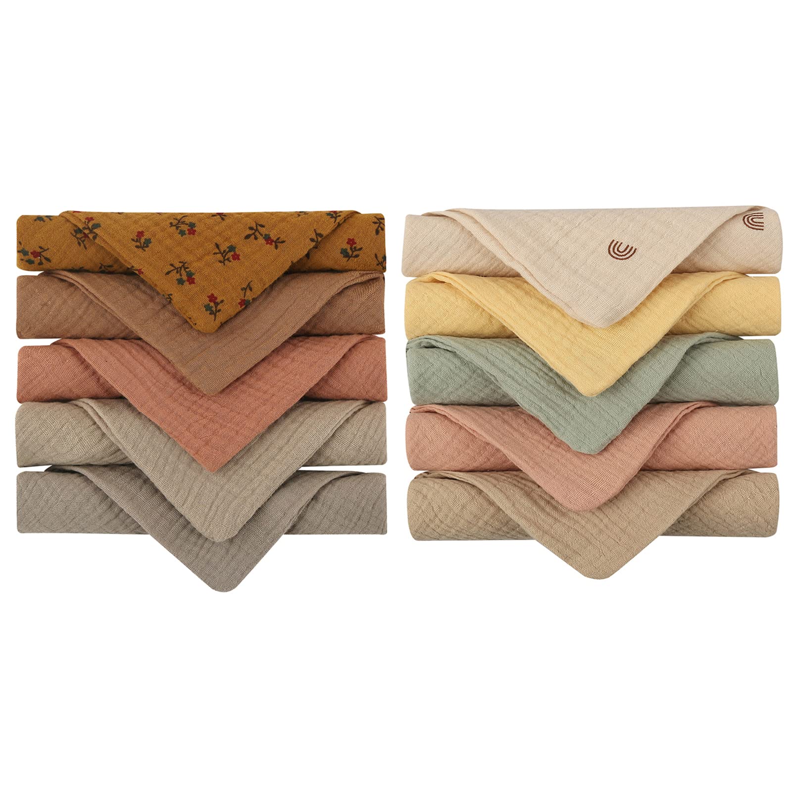 YUGSHNKFC 10 Pcs Towel Baby Facecloth Baby Bath Towel Handkerchief Cotton Burp Cloth Soft Absorbent Gauze Kindergarten Washcloth Handkerchief Toddler Boy