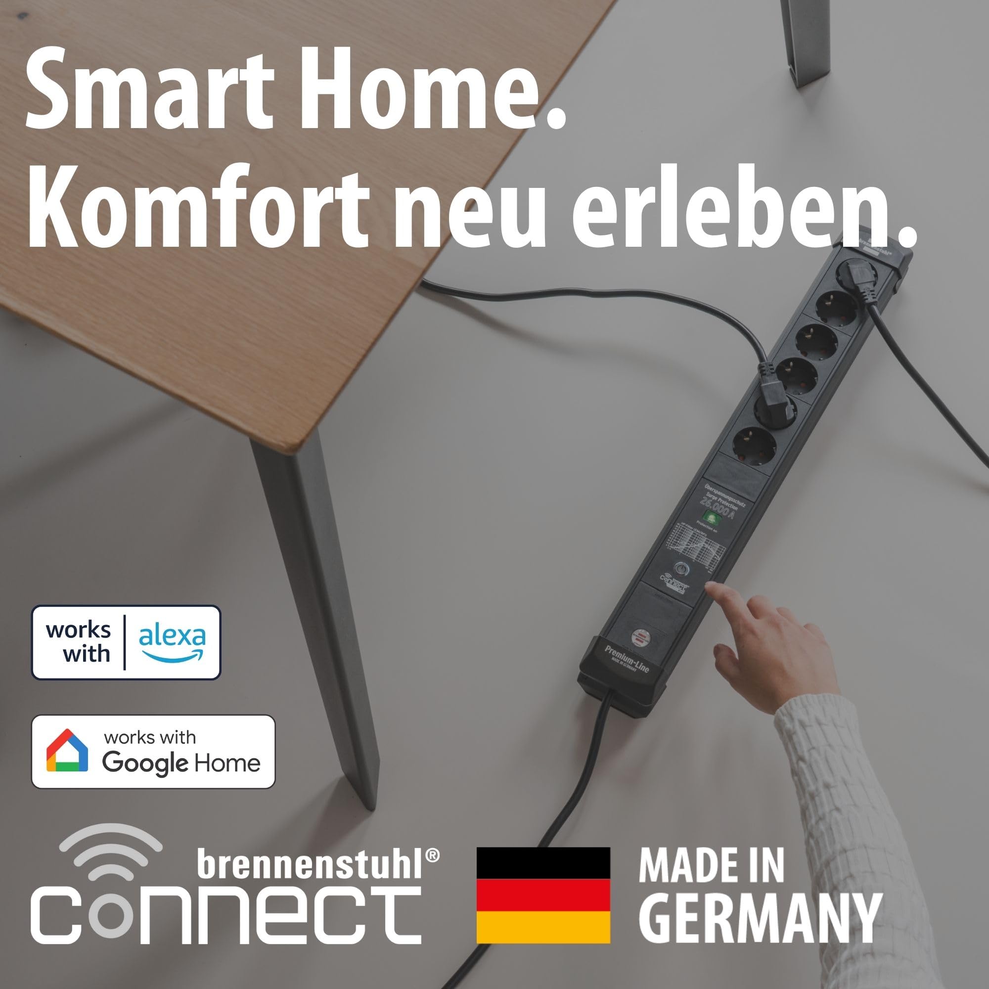 Brennenstuhl Connect Premium-Line WiFi Steckdosenleiste 6-Fach, 1,8m