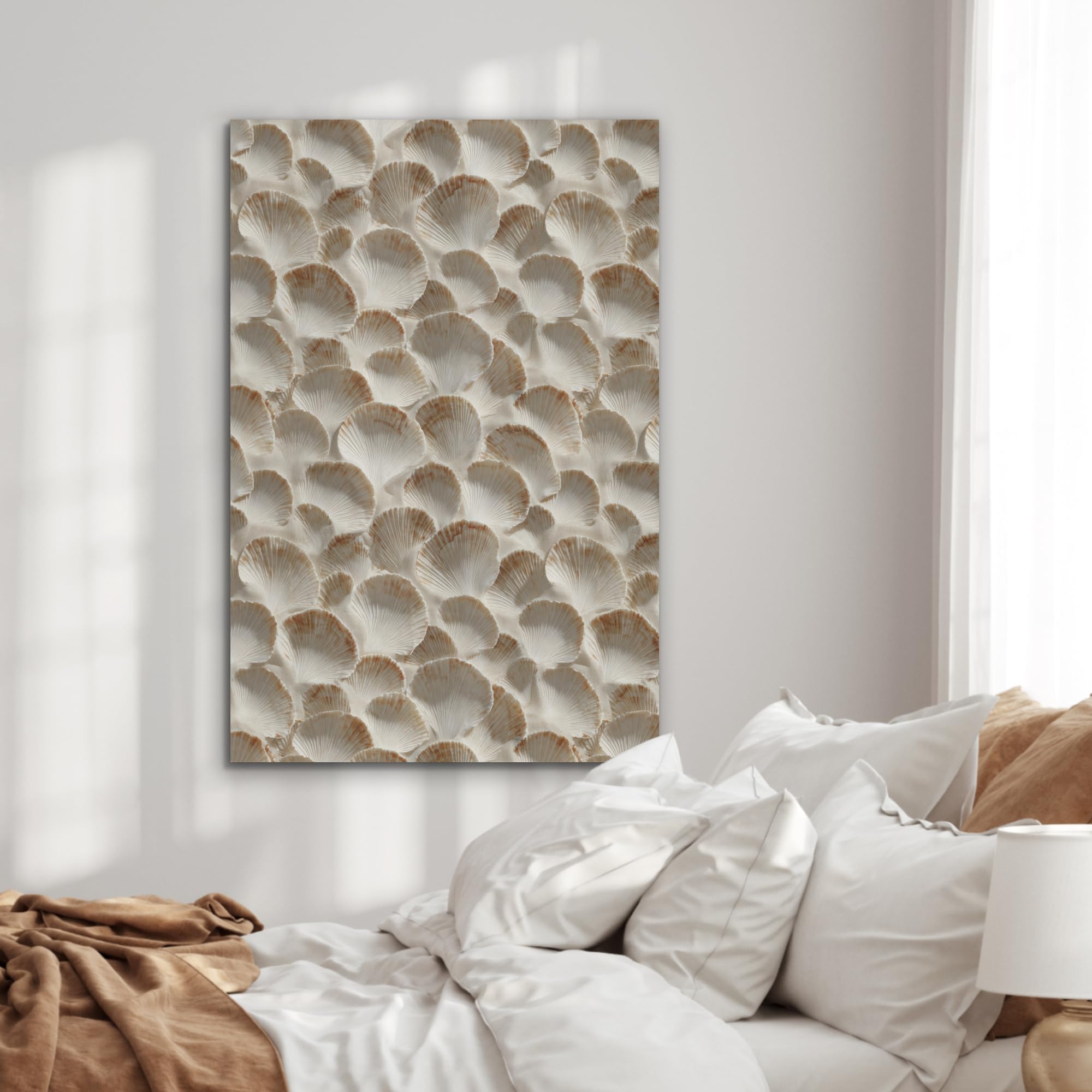 MuchoWow© "MuchoWow© Pannelli Fonoassorbenti Parete Acustici Insonorizzanti | 70x100 cm - Pannello Fonoassorbente Design Isolante Acustico Fonoisolanti Insonorizzazione Stanza Conchiglie - Forma a