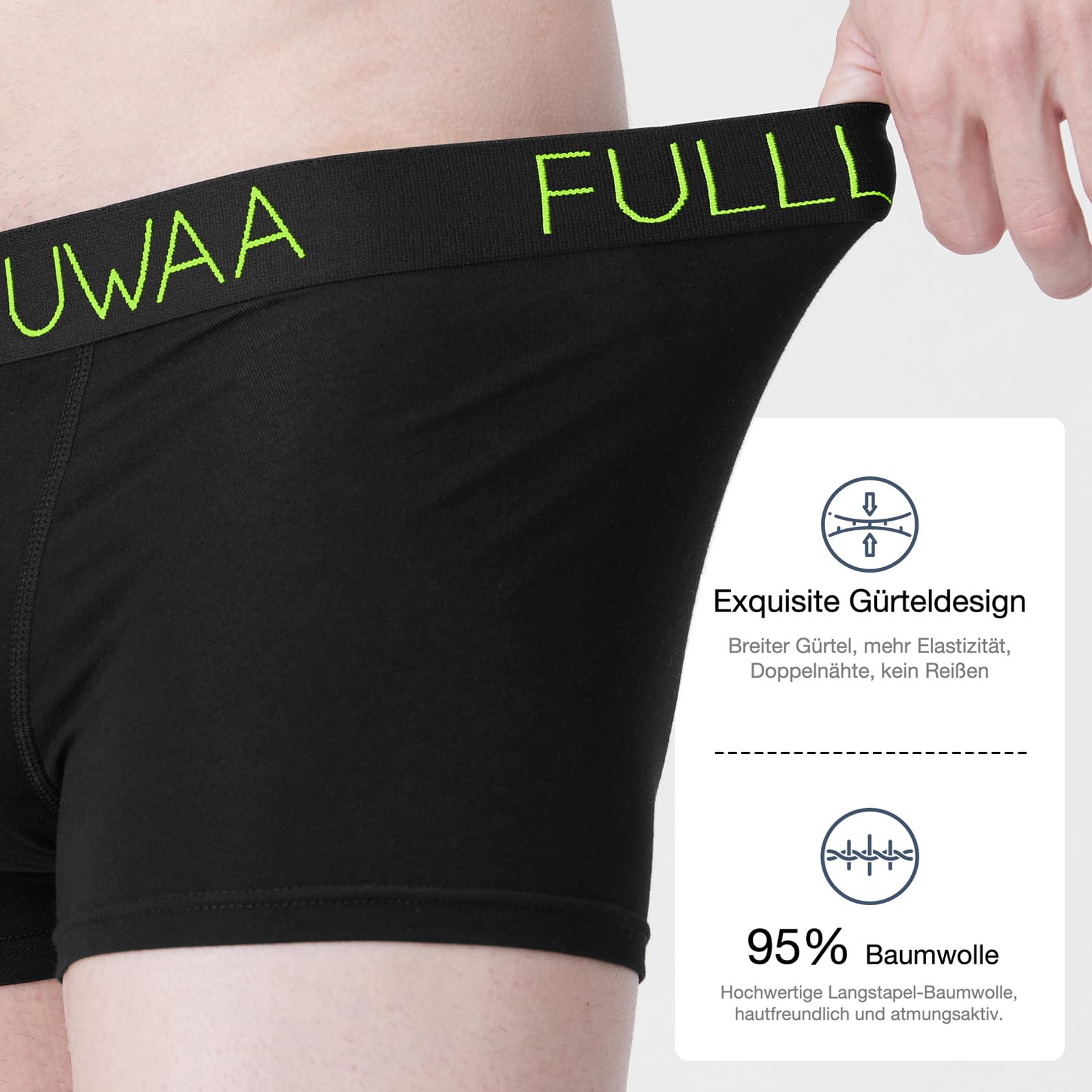 Fullluwaa Boxershorts Herren 8er Pack Unterhosen Männer Baumwolle Men Retroshorts Boxer Unterwäsche M, L, XL, XXL, 3XL, 4XL