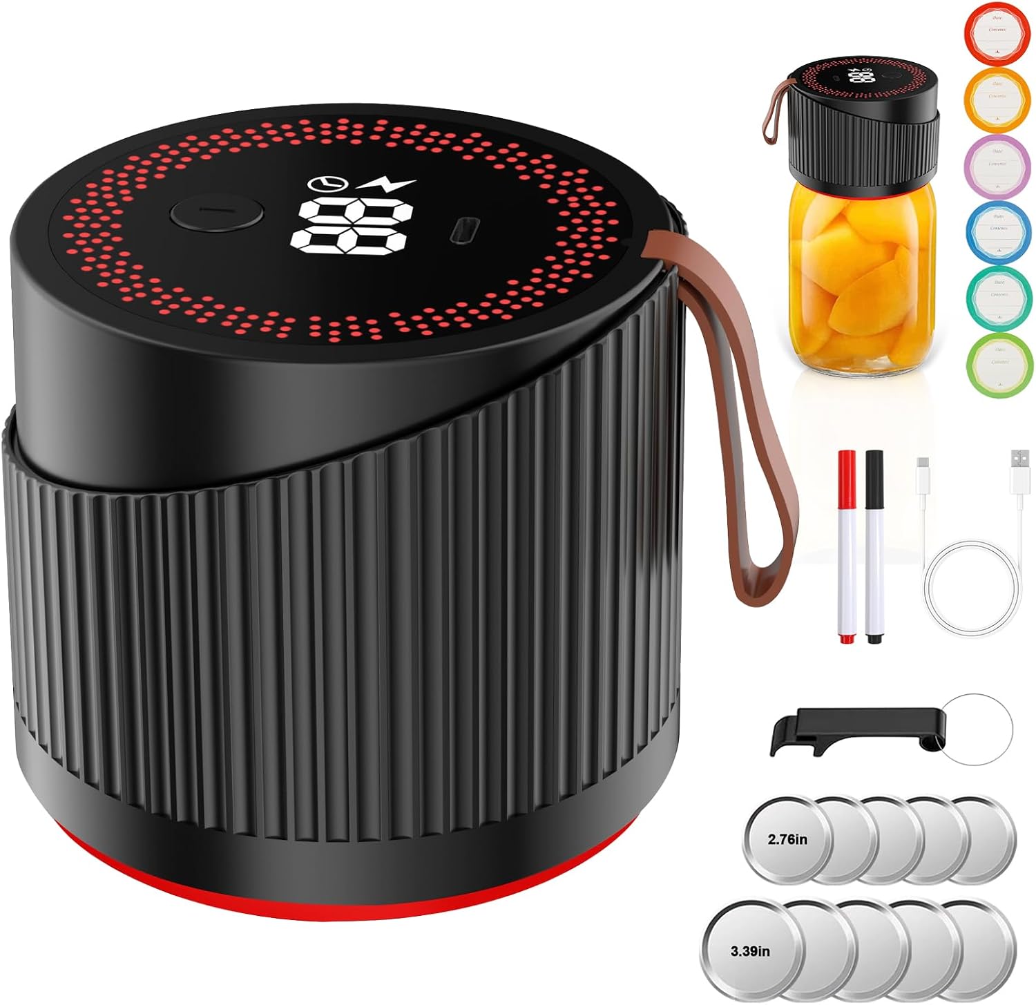 Electric Mason Jar Vacuum Sealer Kit with Wide and Regular