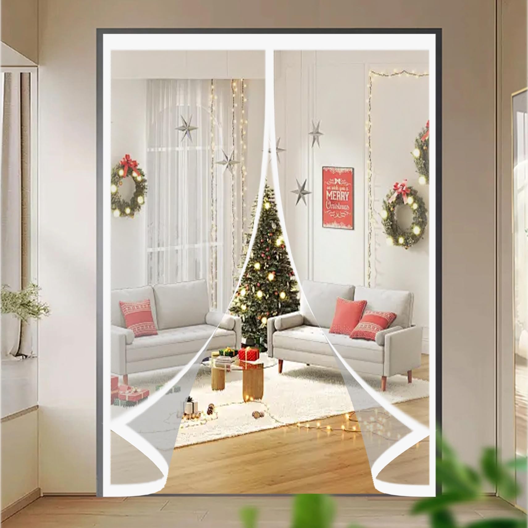 Xueqxue A Thermal Self-Closing Door 255 X 210 Cm Transparent, Cold Nd Noise Proof, Windproof Waterproof Uto Closing Magnetic Thermal Door Cover Screen For Balcony Patio,