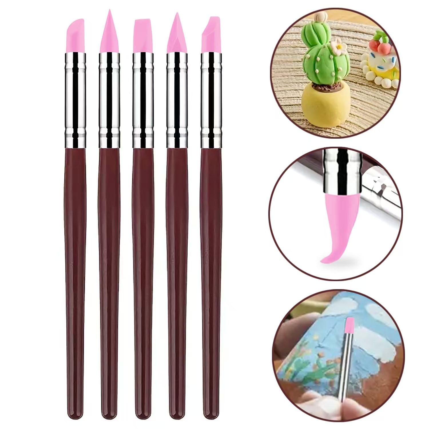 Clay Sculpting Tools Set - 10 Piece Silicone Kit -4
