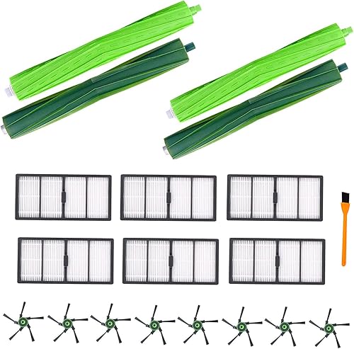 Hongfa Piezas de repuesto para aspiradora Roomba S9S9+ (91509550) 18 paquetes incluyen filtros, cepillos laterales y cepillos de goma