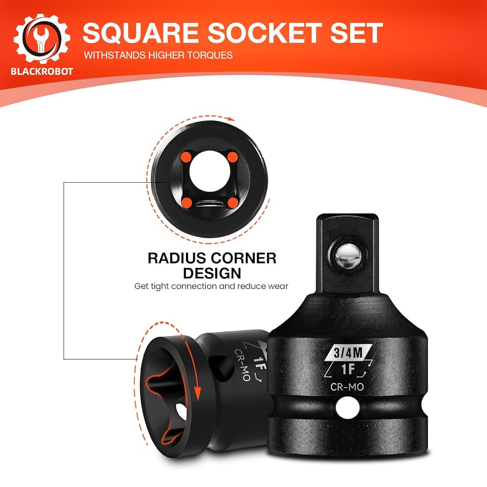 Amazon.com: 1”F To 3/4”M Impact Socket Adapter, Cr-Mo Steel